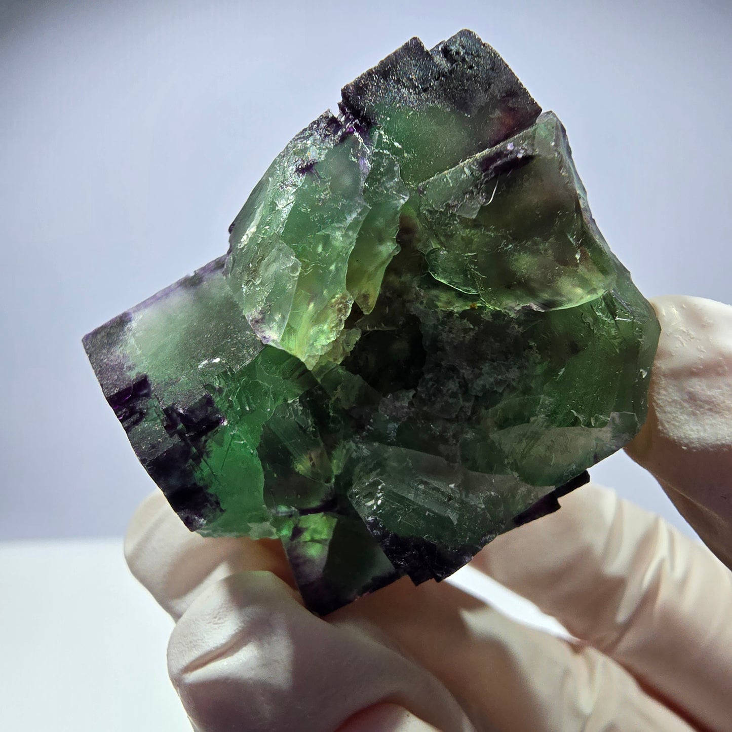 Spécimen de cube de fluorite fantôme, parqueté, zonal Okorusu, Namibie 45*38*36mm