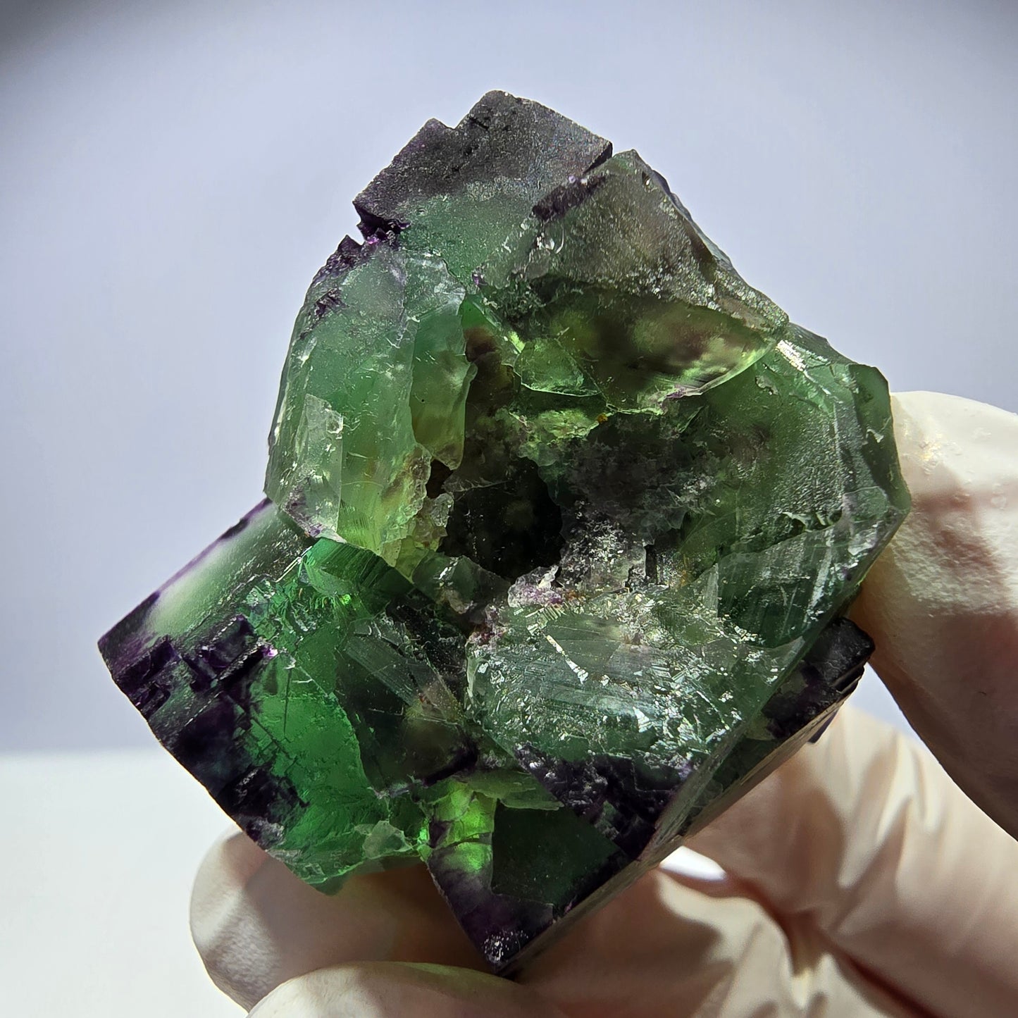 Spécimen de cube de fluorite fantôme, parqueté, zonal Okorusu, Namibie 45*38*36mm