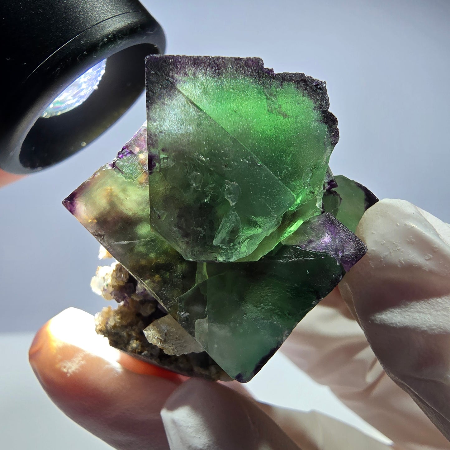 Spécimen de cube de fluorite fantôme, parqueté, zonal Okorusu, Namibie 45*38*36mm