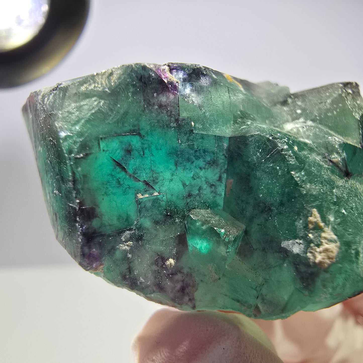 Spécimen de cube de fluorite fantôme parqueté vert violet Okorusu, Namibie 40*39*17 mm