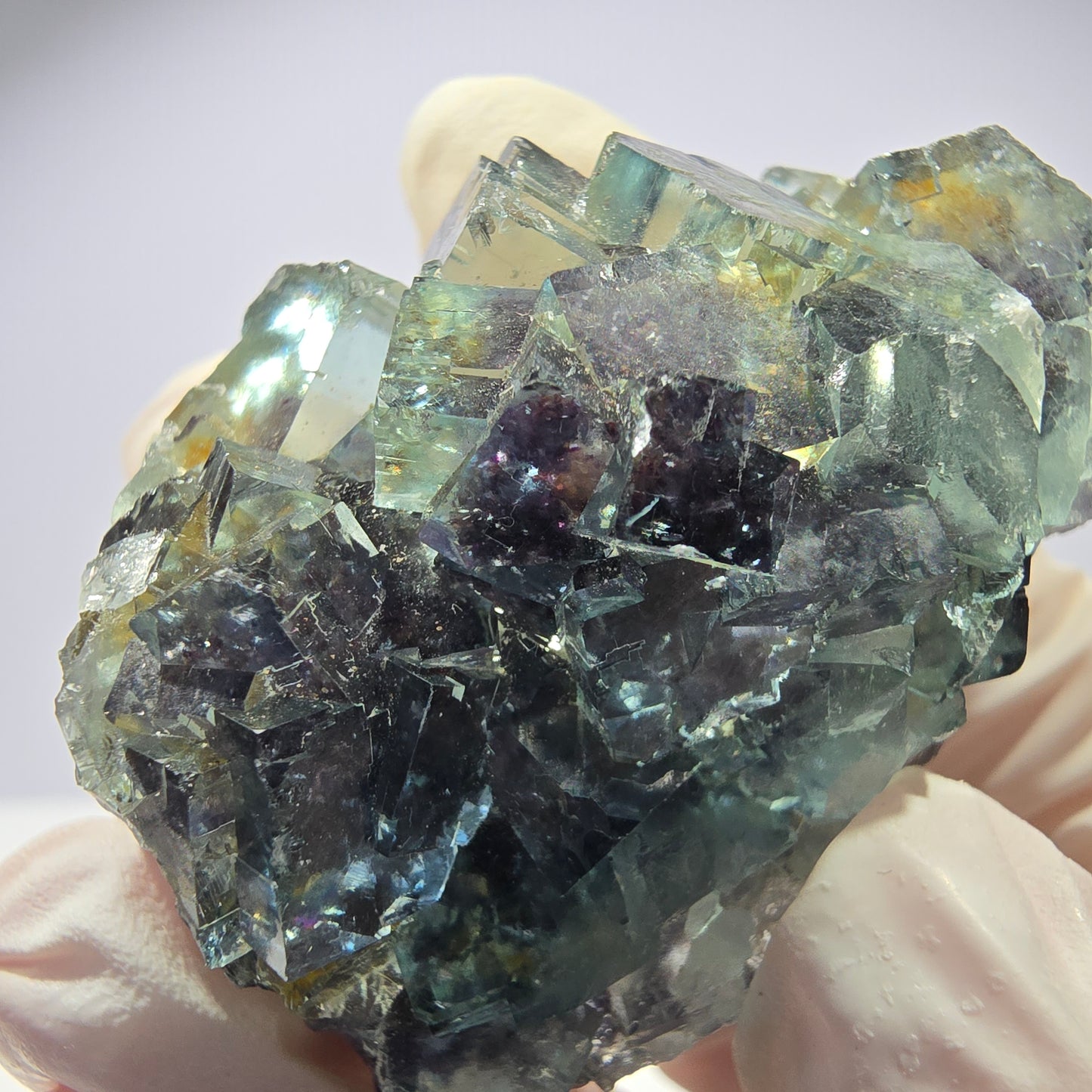 Spécimen de cube de fluorite fantôme très clair parqueté Okorusu, Namibie 49*36*26mm