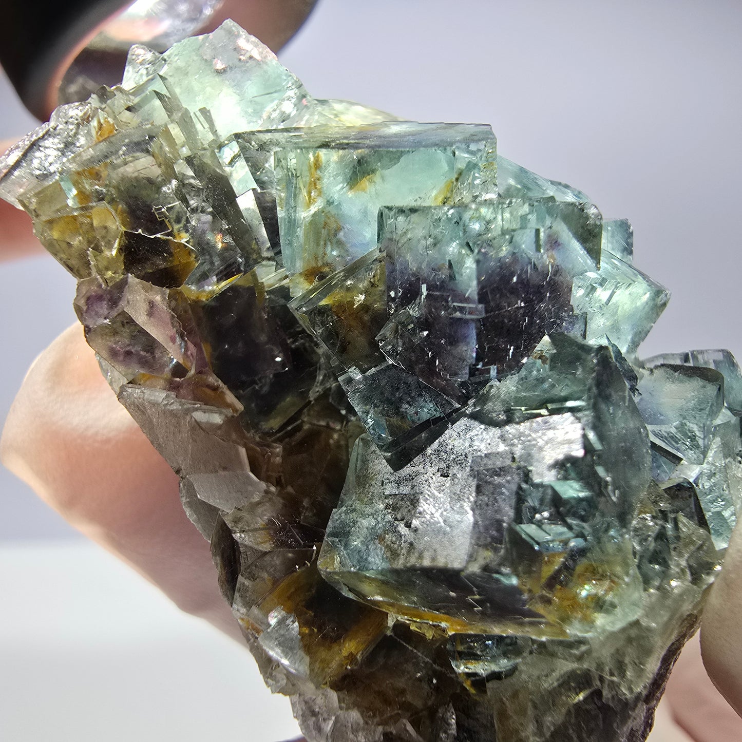 Spécimen de cube de fluorite fantôme très clair parqueté Okorusu, Namibie 49*36*26mm