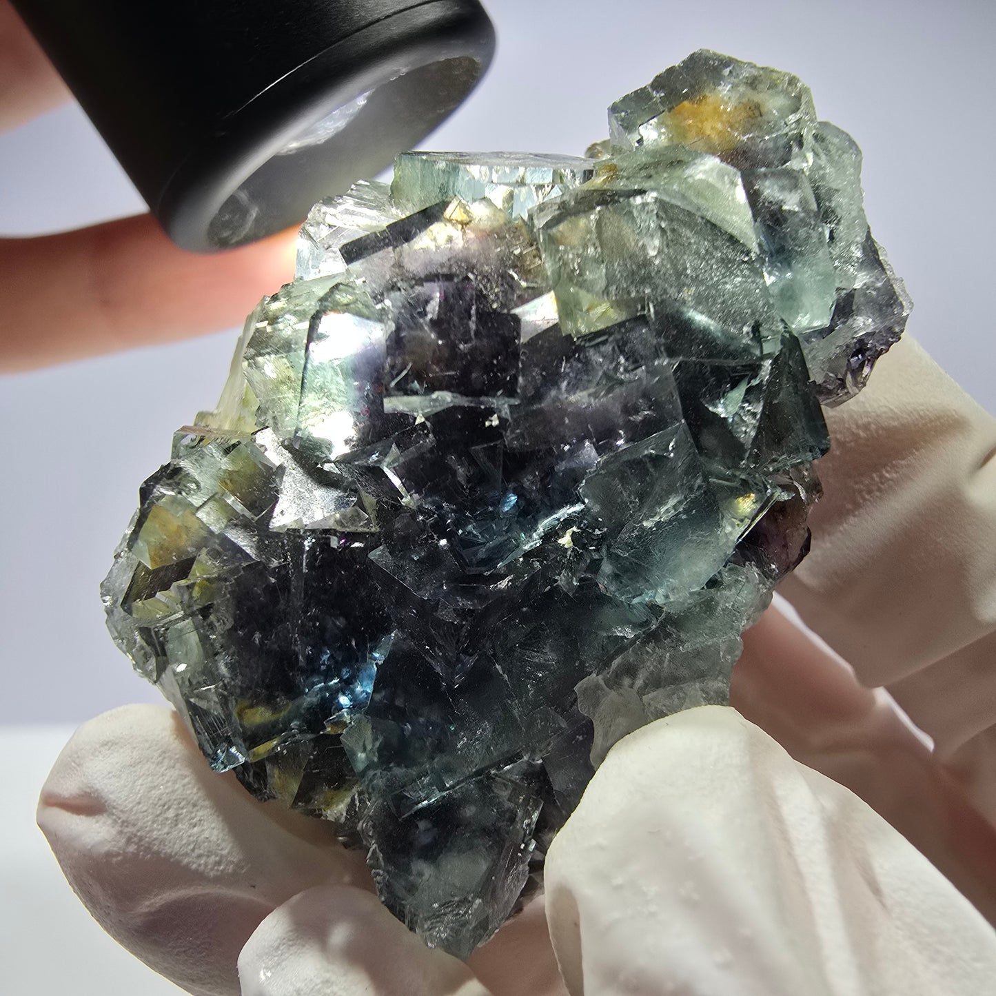 Spécimen de cube de fluorite fantôme très clair parqueté Okorusu, Namibie 49*36*26mm