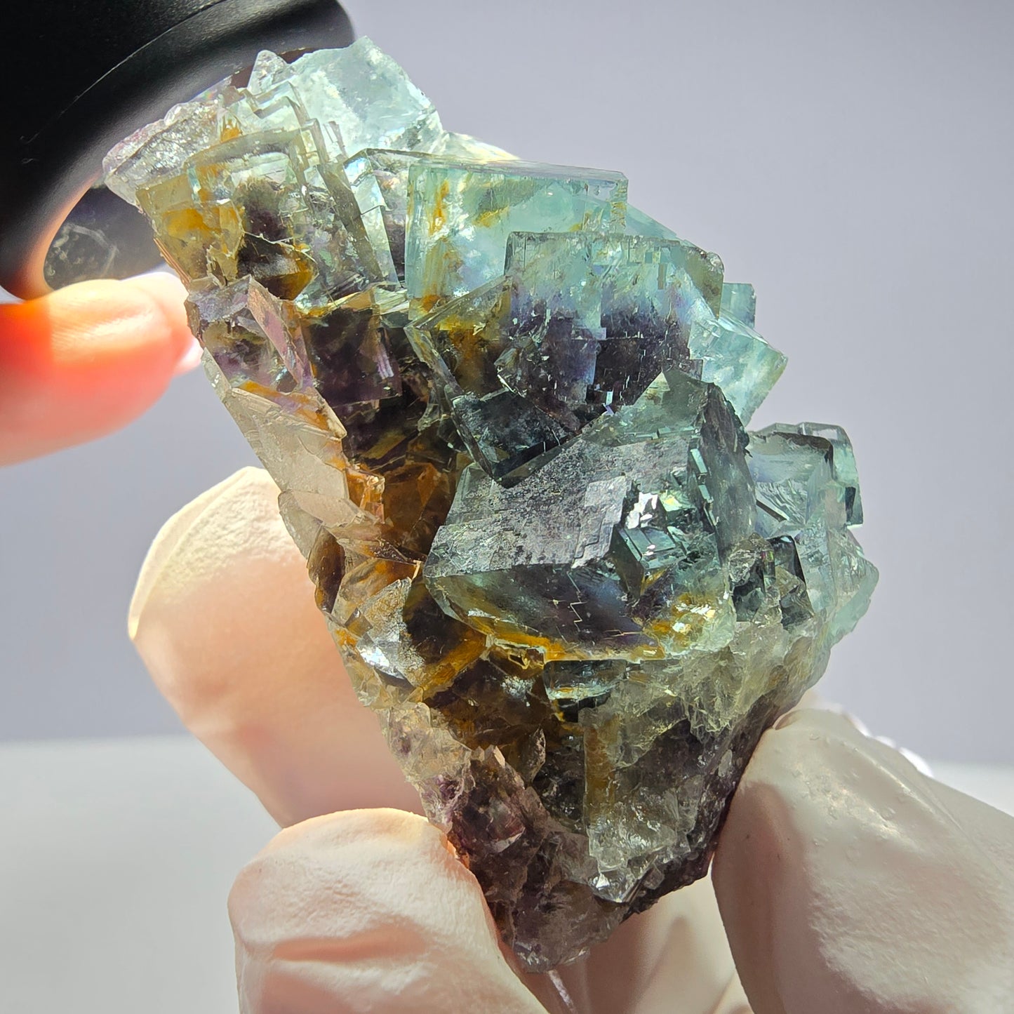 Spécimen de cube de fluorite fantôme très clair parqueté Okorusu, Namibie 49*36*26mm