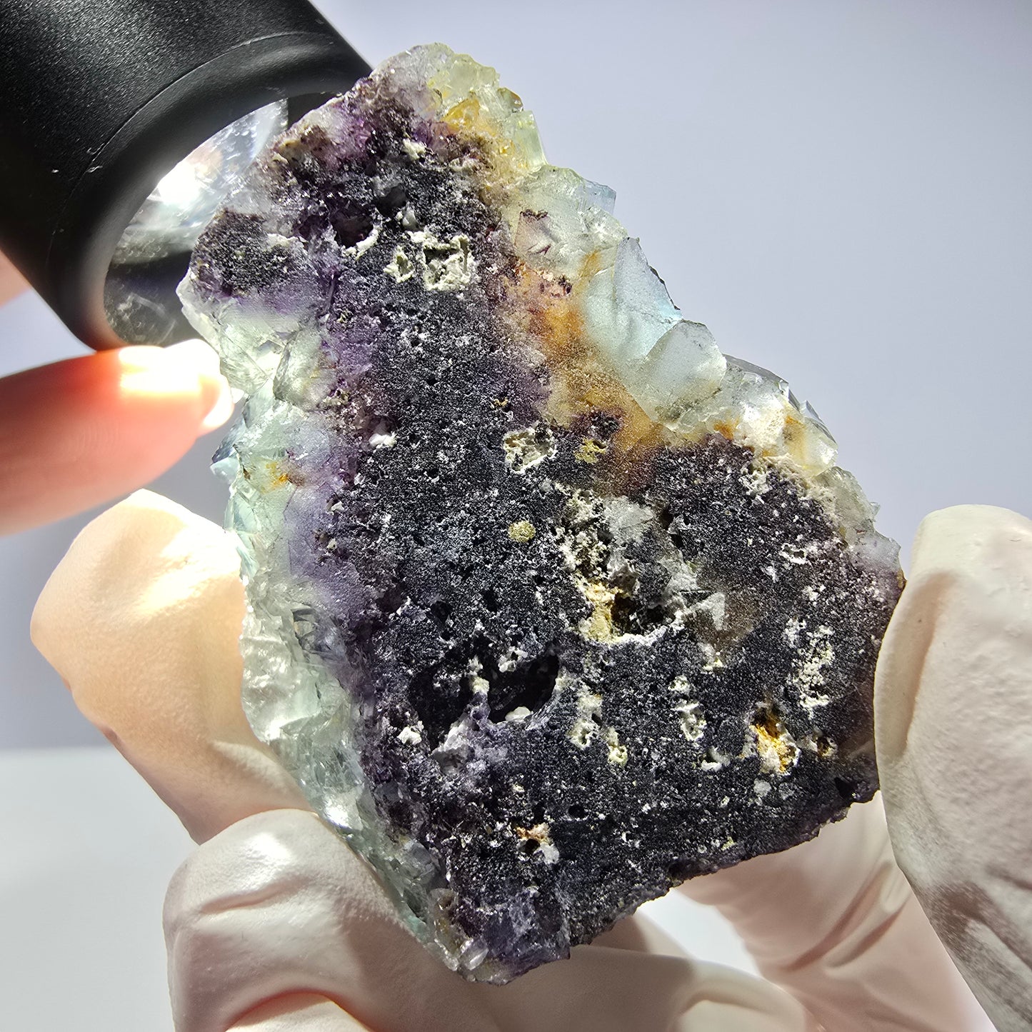 Spécimen de cube de fluorite fantôme très clair parqueté Okorusu, Namibie 49*36*26mm