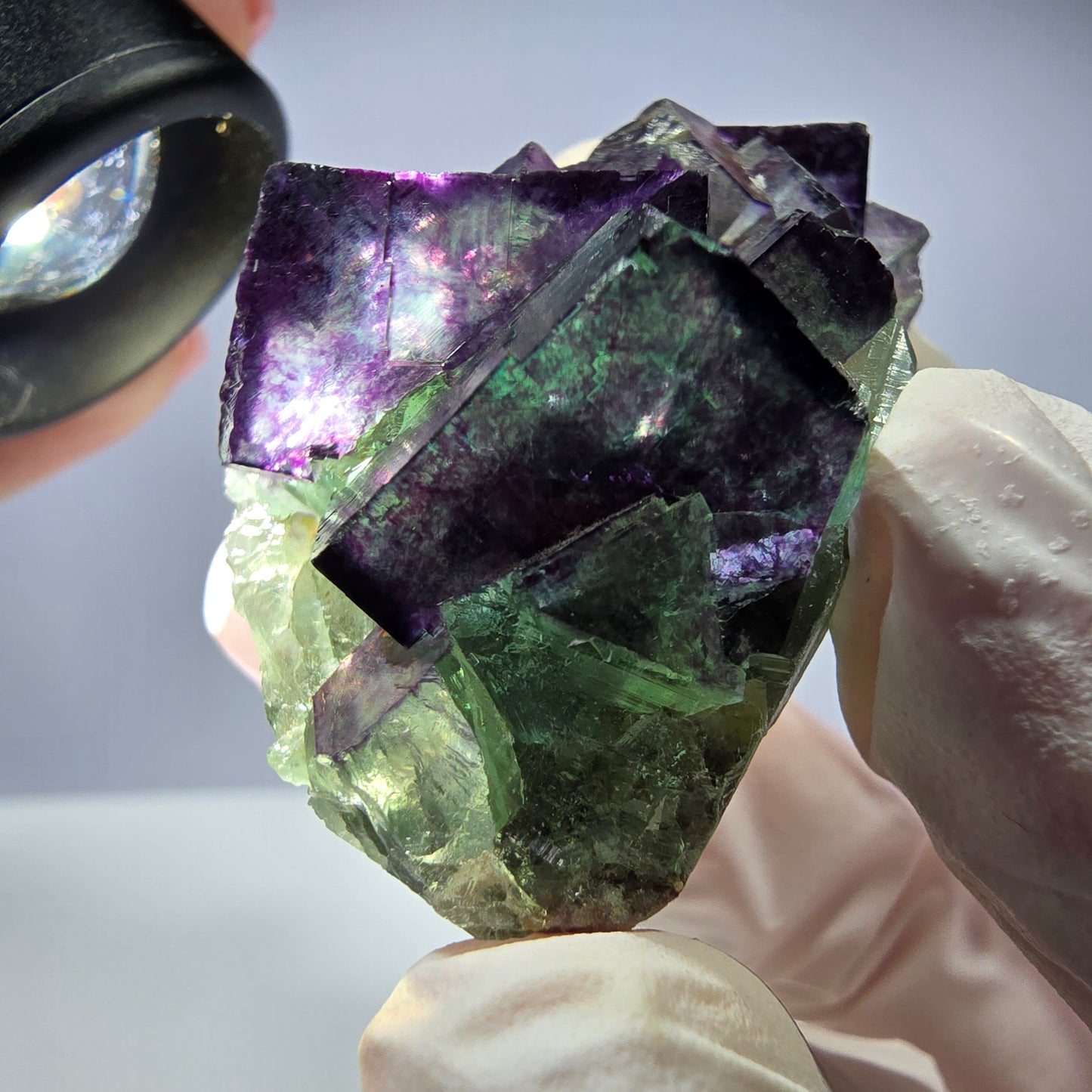 Spécimen de cube de fluorite fantôme, parqueté, zonal Okorusu, Namibie 51 x 30 x 24 mm