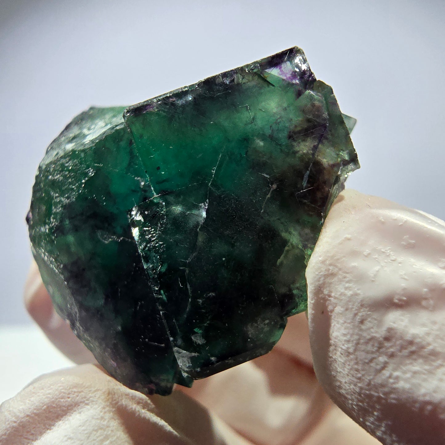 Spécimen de cube de fluorite fantôme parqueté vert violet Okorusu, Namibie 31*28*24mm