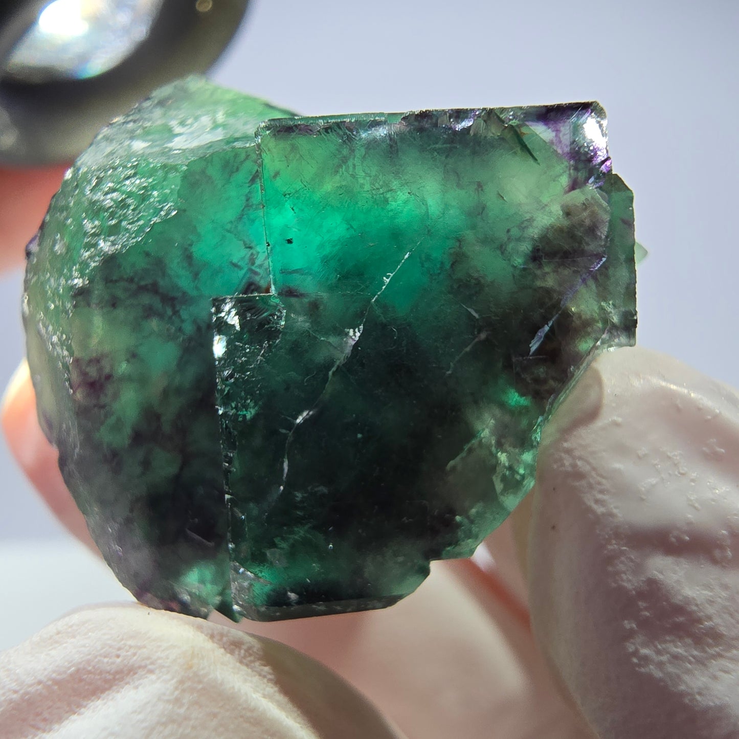 Spécimen de cube de fluorite fantôme parqueté vert violet Okorusu, Namibie 31*28*24mm