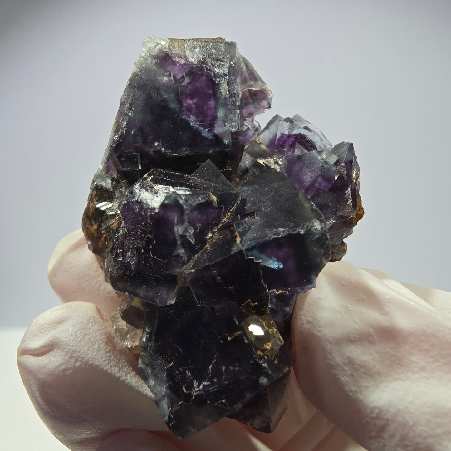 Spécimen de cube de fluorite fantôme parqueté vert violet Okorusu, Namibie 34*32*18 mm
