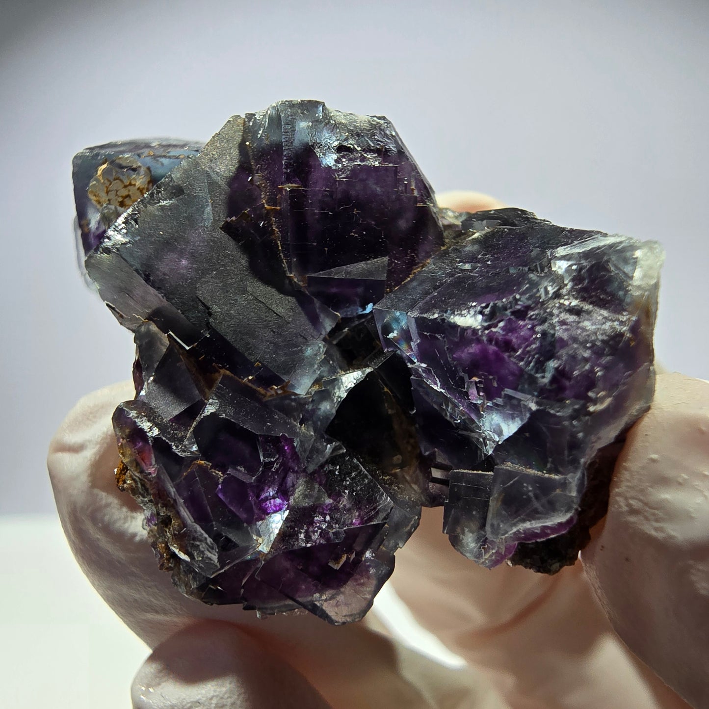 Spécimen de cube de fluorite fantôme parqueté vert violet Okorusu, Namibie 34*32*18 mm
