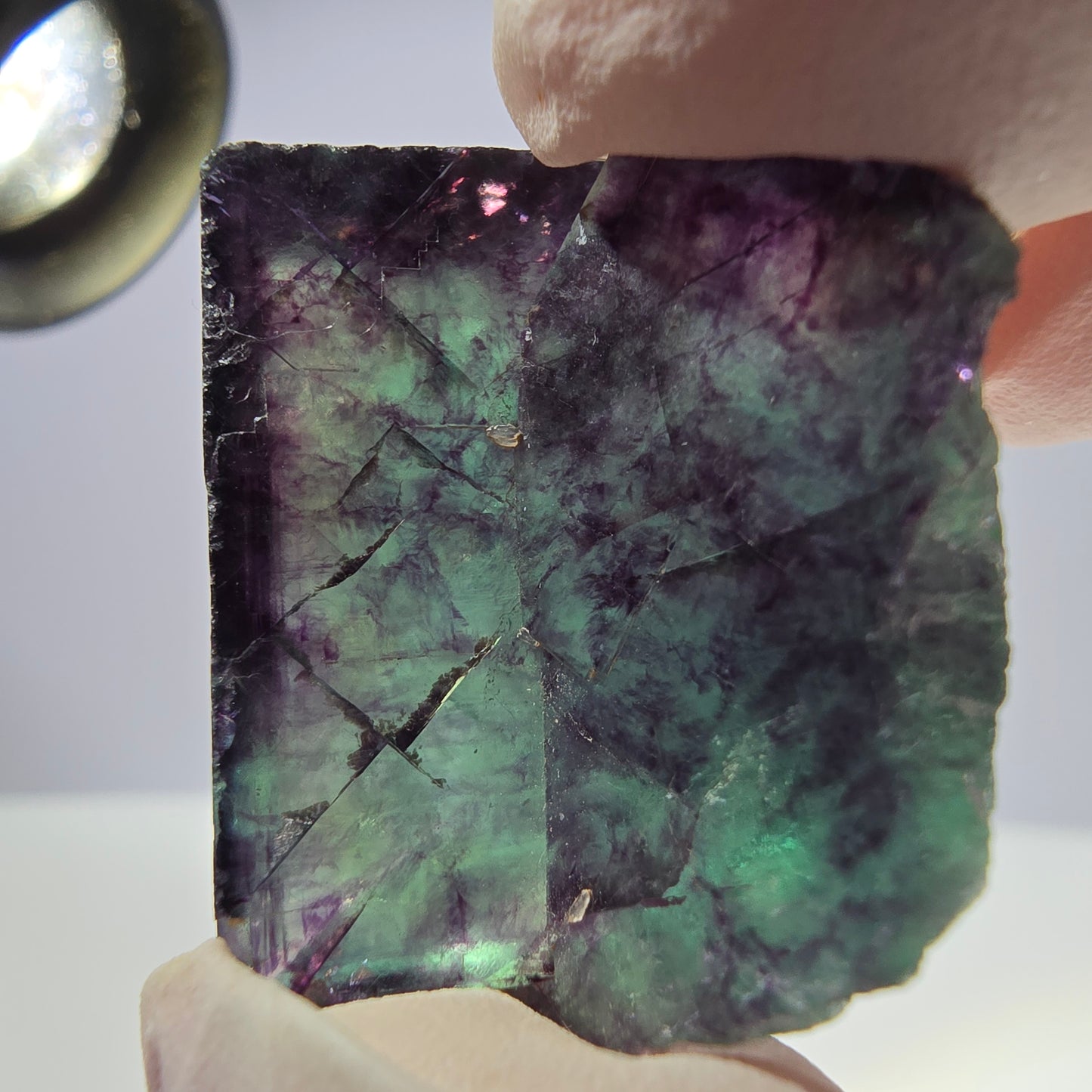 Spécimen de cube de fluorite fantôme parqueté vert violet Okorusu, Namibie 30*30*17 mm