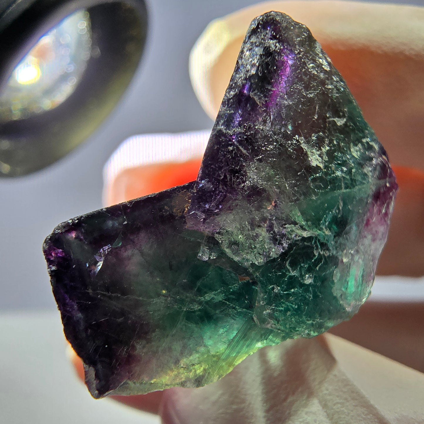 Spécimen de cube de fluorite fantôme parqueté vert violet Okorusu, Namibie 30*30*17 mm