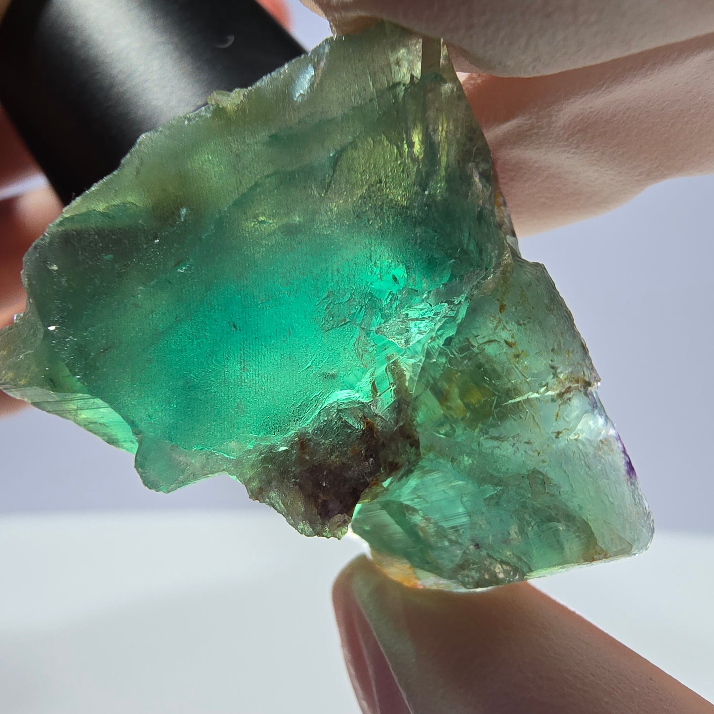Spécimen de cube de fluorite fantôme parqueté vert violet Okorusu, Namibie 33*28*26mm