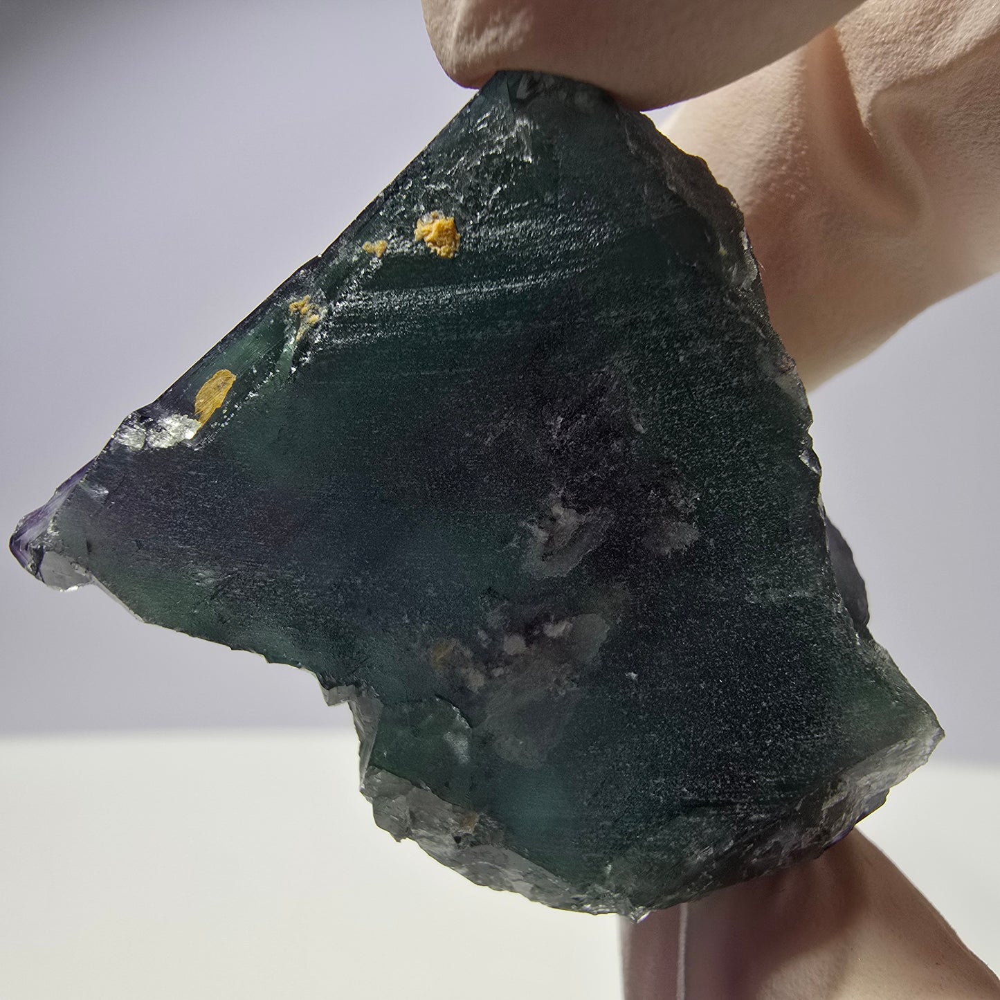 Spécimen de cube de fluorite fantôme parqueté vert violet Okorusu, Namibie 38*29*25 mm
