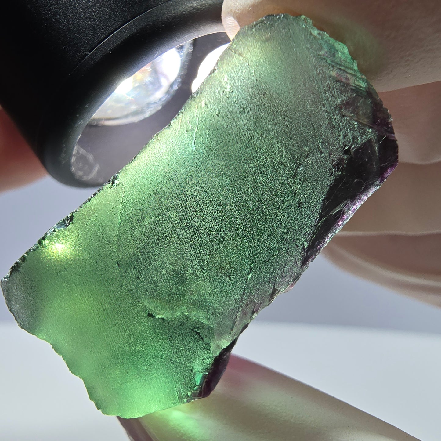 Spécimen de cube de fluorite fantôme parqueté vert violet Okorusu, Namibie 37*26*20 mm