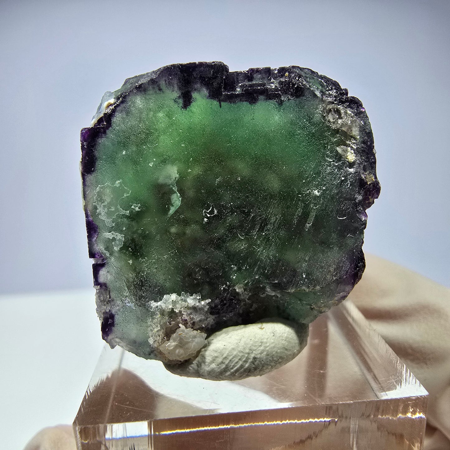 Spécimen de cube de fluorite fantôme, parqueté, zonal Okorusu, Namibie 36*27*20 mm