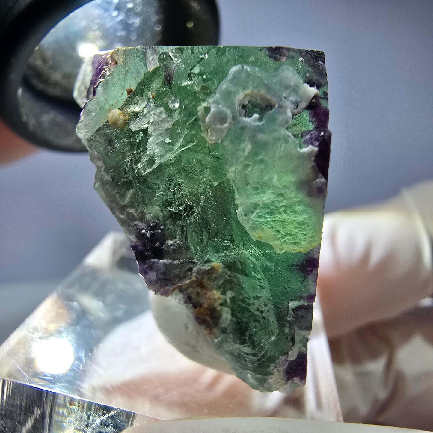 Spécimen de cube de fluorite fantôme, parqueté, zonal Okorusu, Namibie 36*27*20 mm