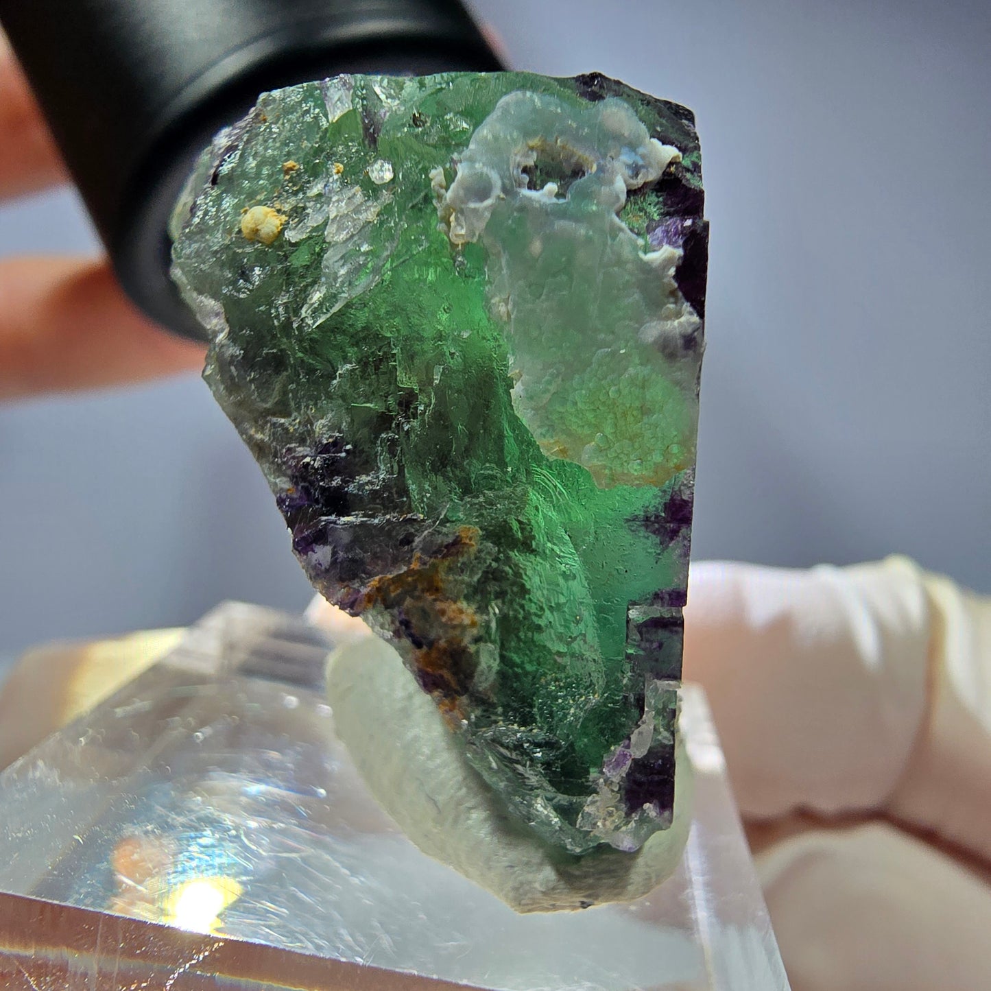 Spécimen de cube de fluorite fantôme, parqueté, zonal Okorusu, Namibie 36*27*20 mm