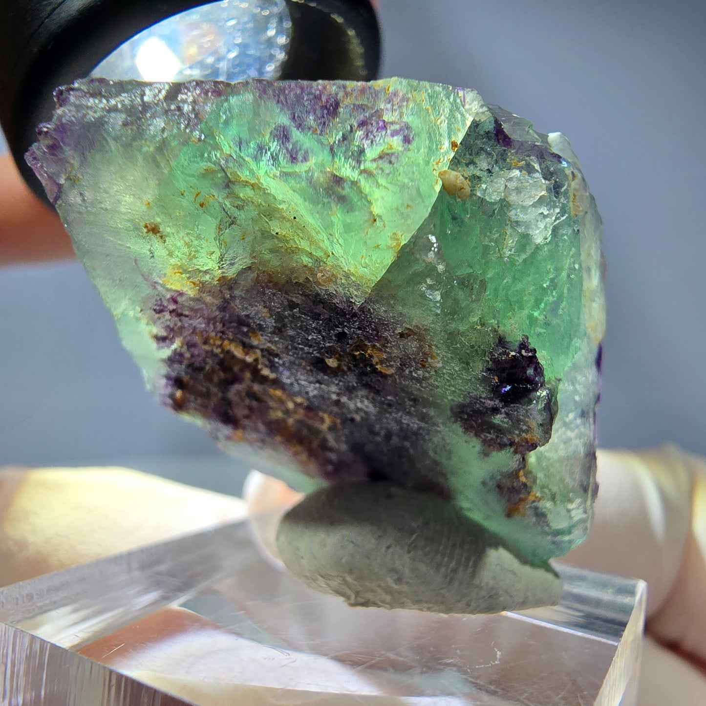 Spécimen de cube de fluorite fantôme, parqueté, zonal Okorusu, Namibie 36*27*20 mm