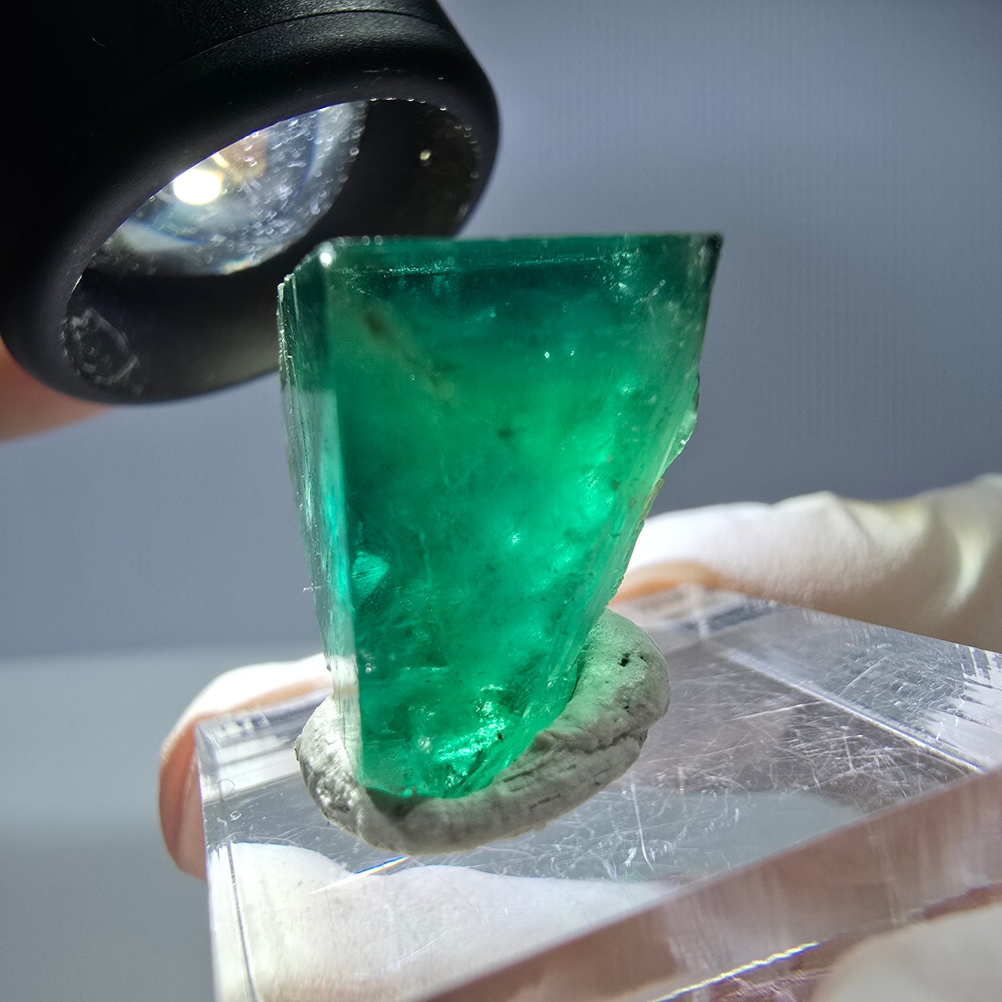 Rare cube de fluorite fantôme parqueté vert Okorusu, Namibie 21*18*12mm
