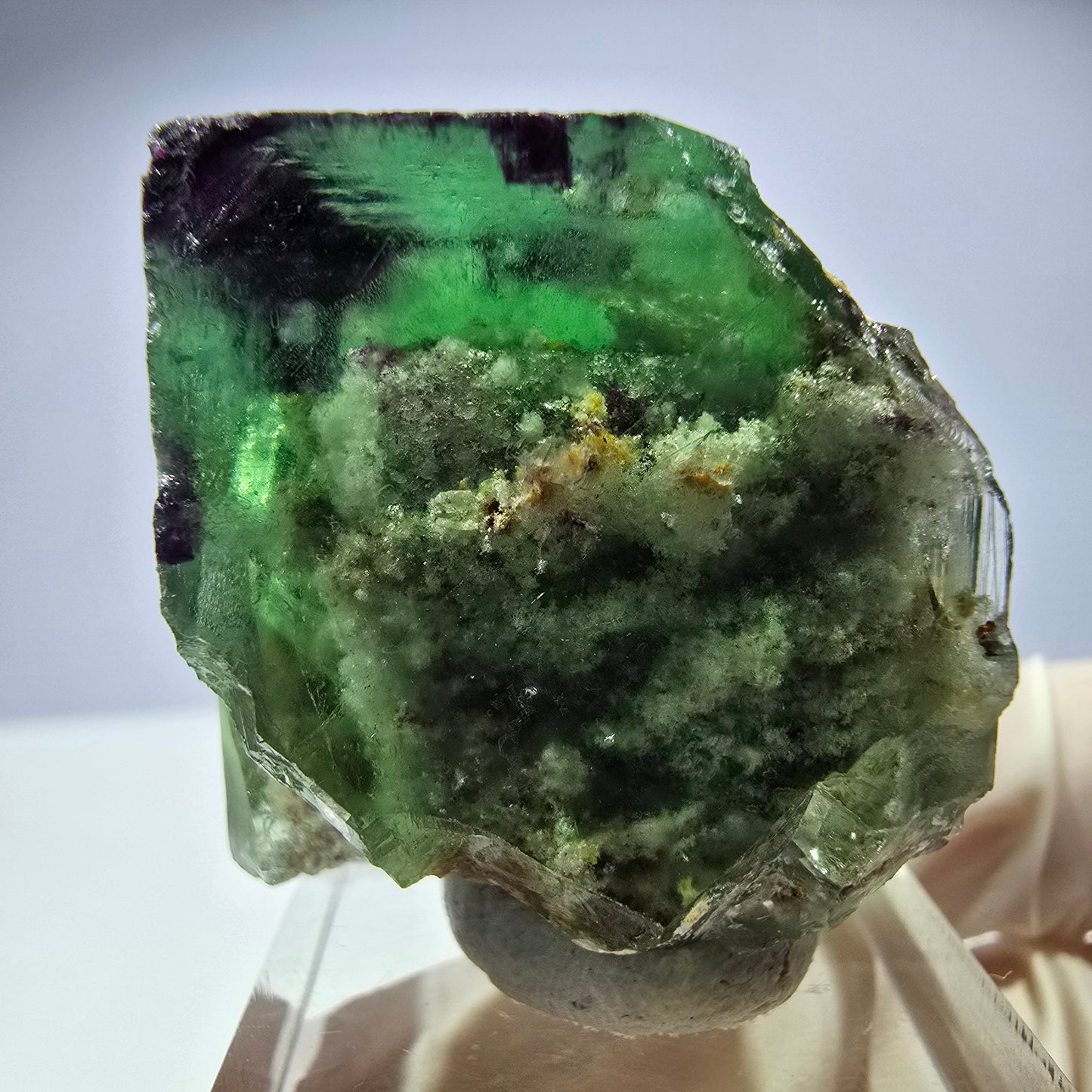 Spécimen de cube de fluorite fantôme, parqueté, zonal Okorusu, Namibie 28*28*31mm