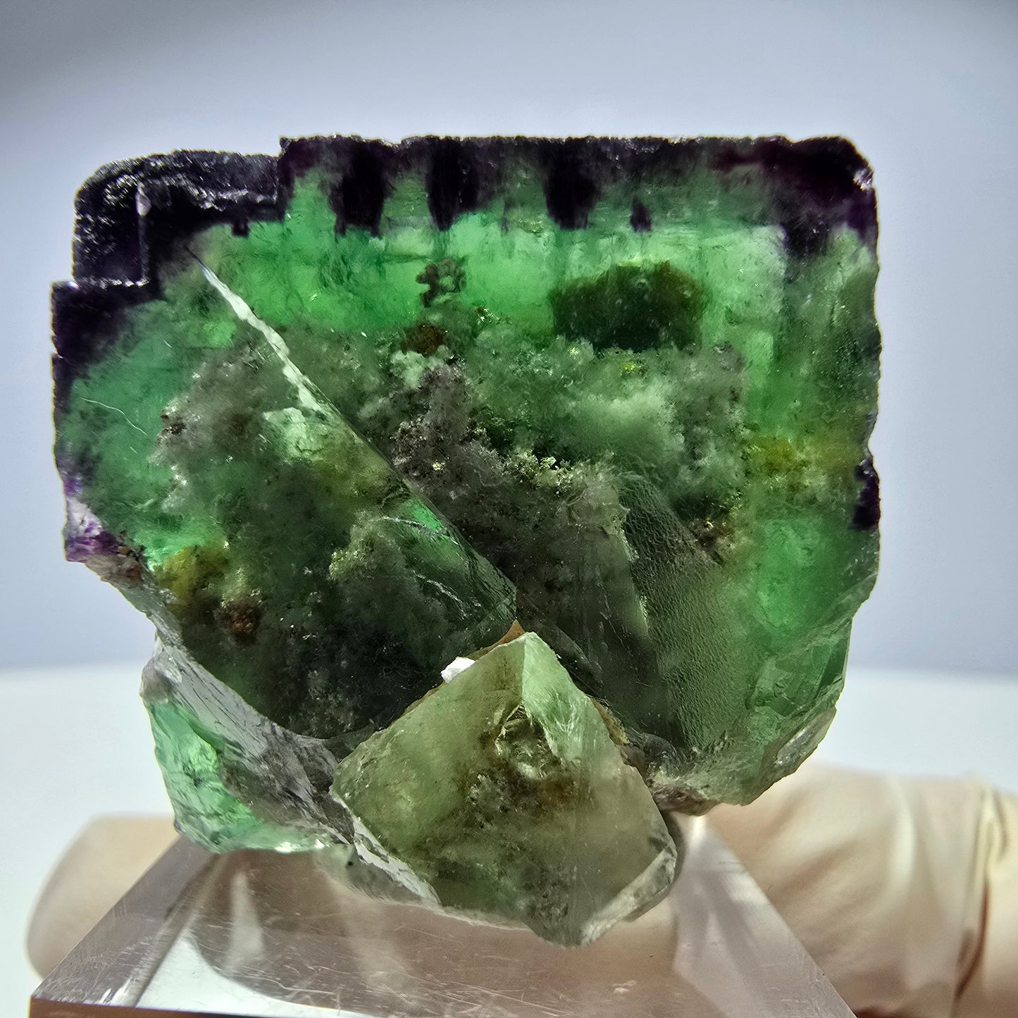 Spécimen de cube de fluorite fantôme, parqueté, zonal Okorusu, Namibie 28*28*31mm