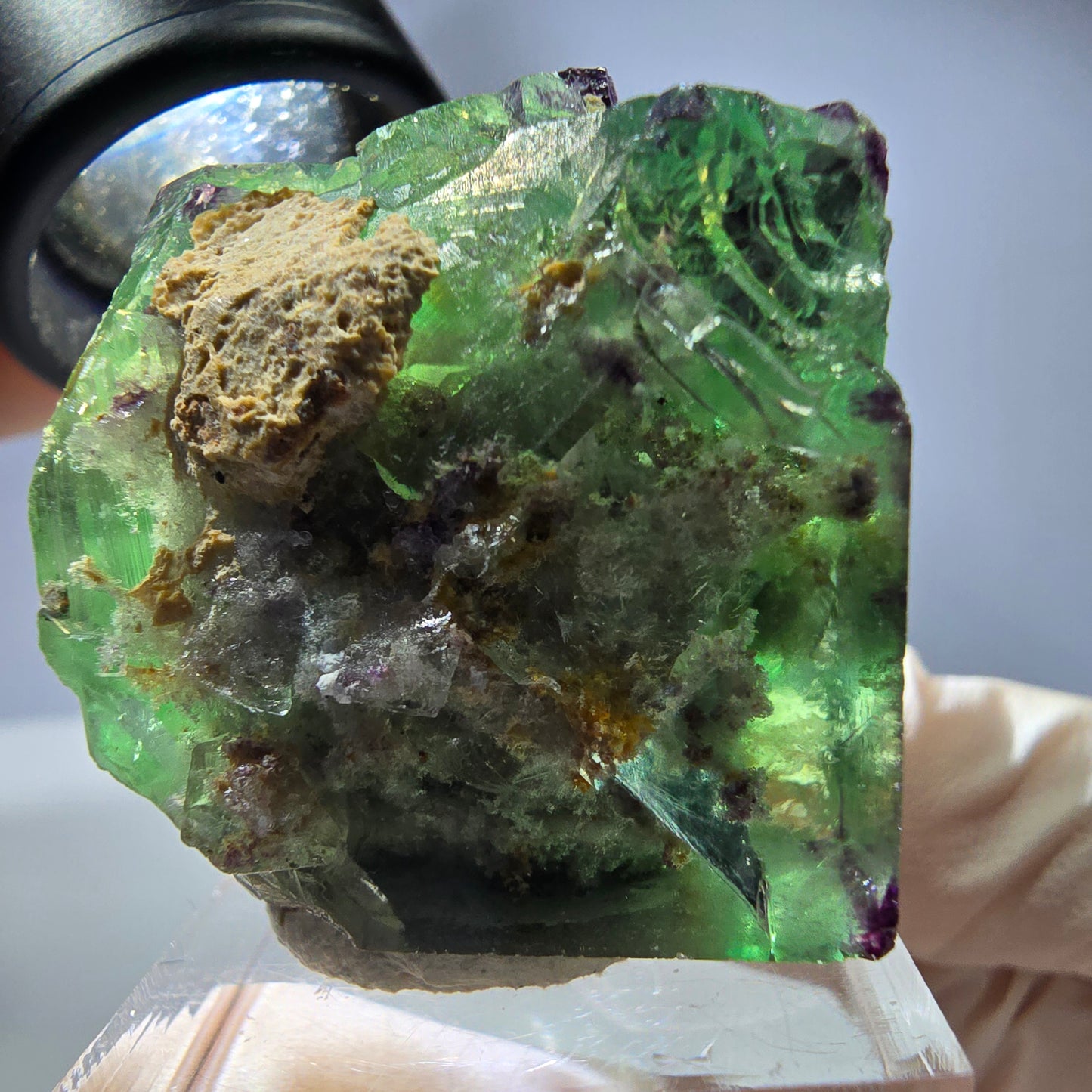 Spécimen de cube de fluorite fantôme, parqueté, zonal Okorusu, Namibie 28*28*31mm