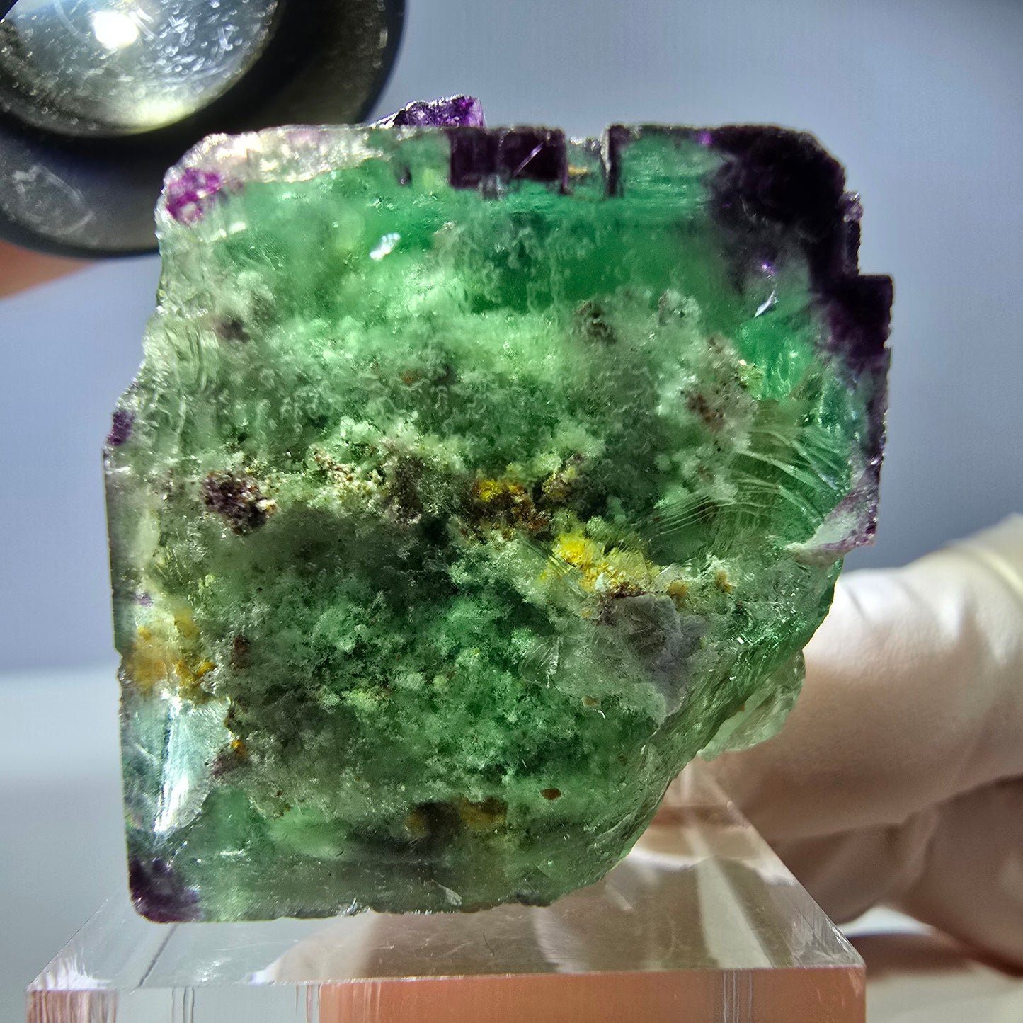 Spécimen de cube de fluorite fantôme, parqueté, zonal Okorusu, Namibie 28*28*31mm