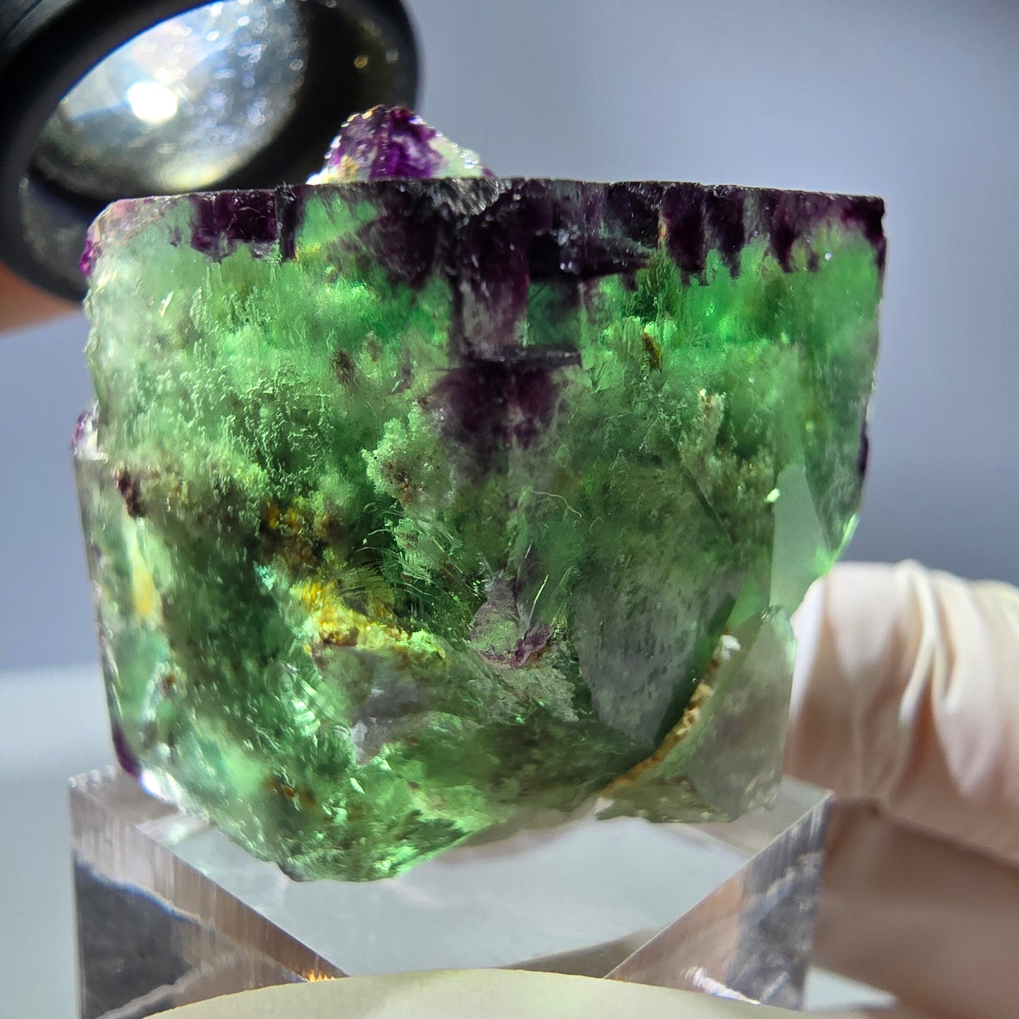 Spécimen de cube de fluorite fantôme, parqueté, zonal Okorusu, Namibie 28*28*31mm