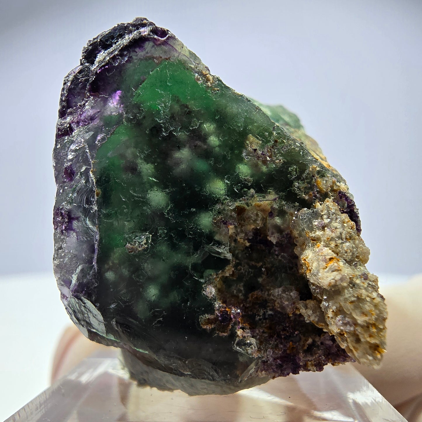 Spécimen de cube de fluorite fantôme, parqueté, zonal Okorusu, Namibie 31*29*24mm