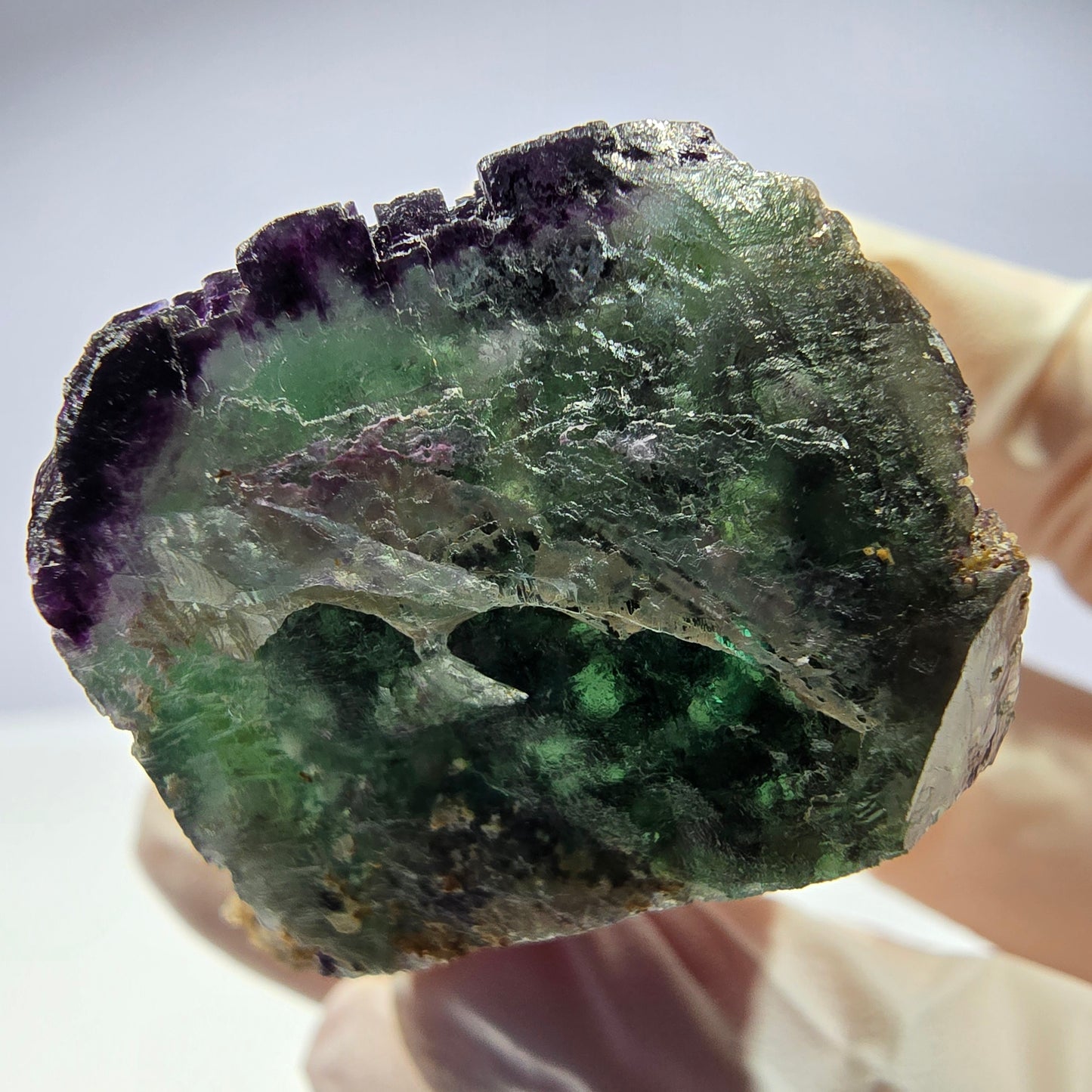 Spécimen de cube de fluorite fantôme, parqueté, zonal Okorusu, Namibie 31*29*24mm