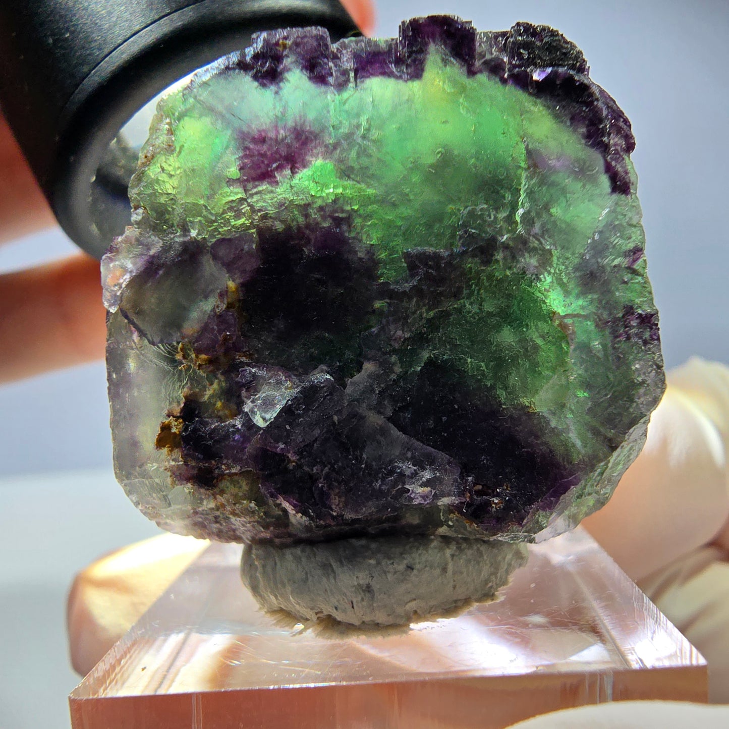 Spécimen de cube de fluorite fantôme, parqueté, zonal Okorusu, Namibie 31*29*24mm