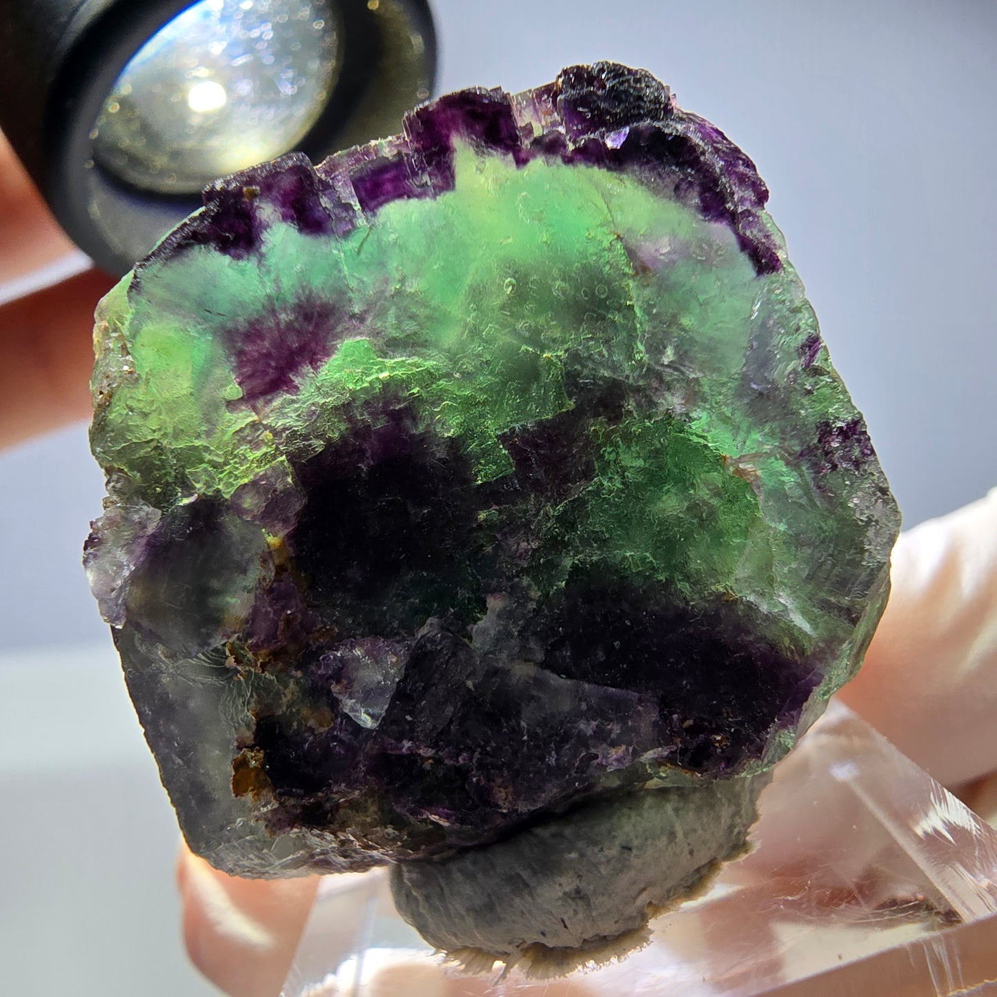 Spécimen de cube de fluorite fantôme, parqueté, zonal Okorusu, Namibie 31*29*24mm