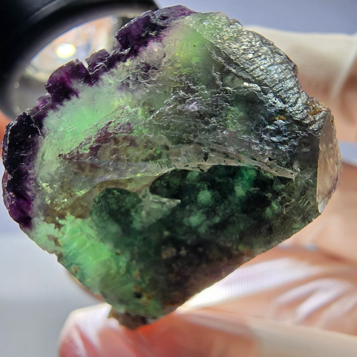 Spécimen de cube de fluorite fantôme, parqueté, zonal Okorusu, Namibie 31*29*24mm