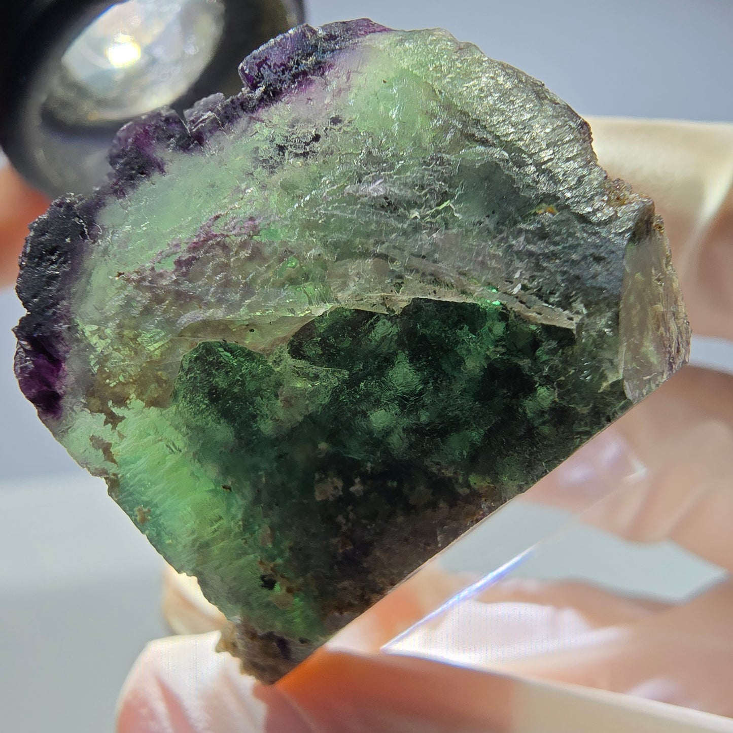 Spécimen de cube de fluorite fantôme, parqueté, zonal Okorusu, Namibie 31*29*24mm