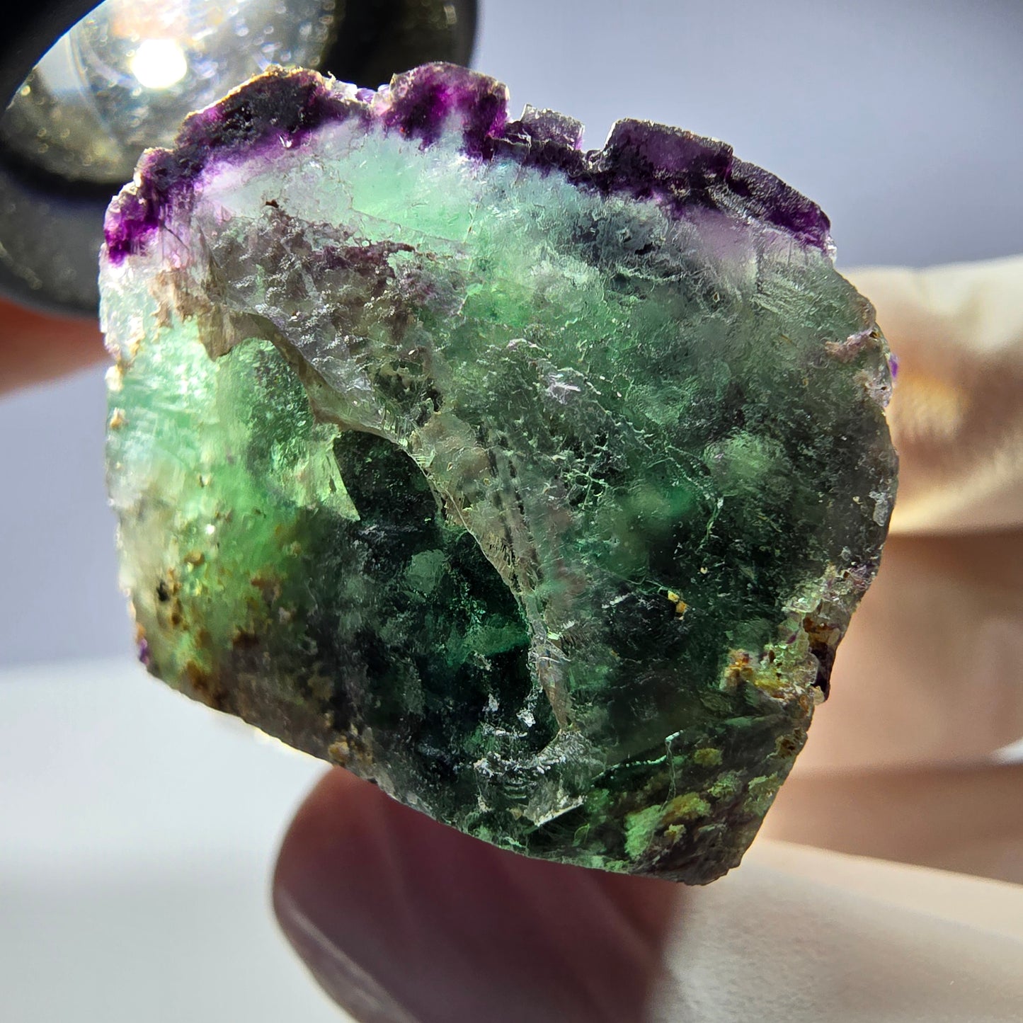 Spécimen de cube de fluorite fantôme, parqueté, zonal Okorusu, Namibie 31*29*24mm