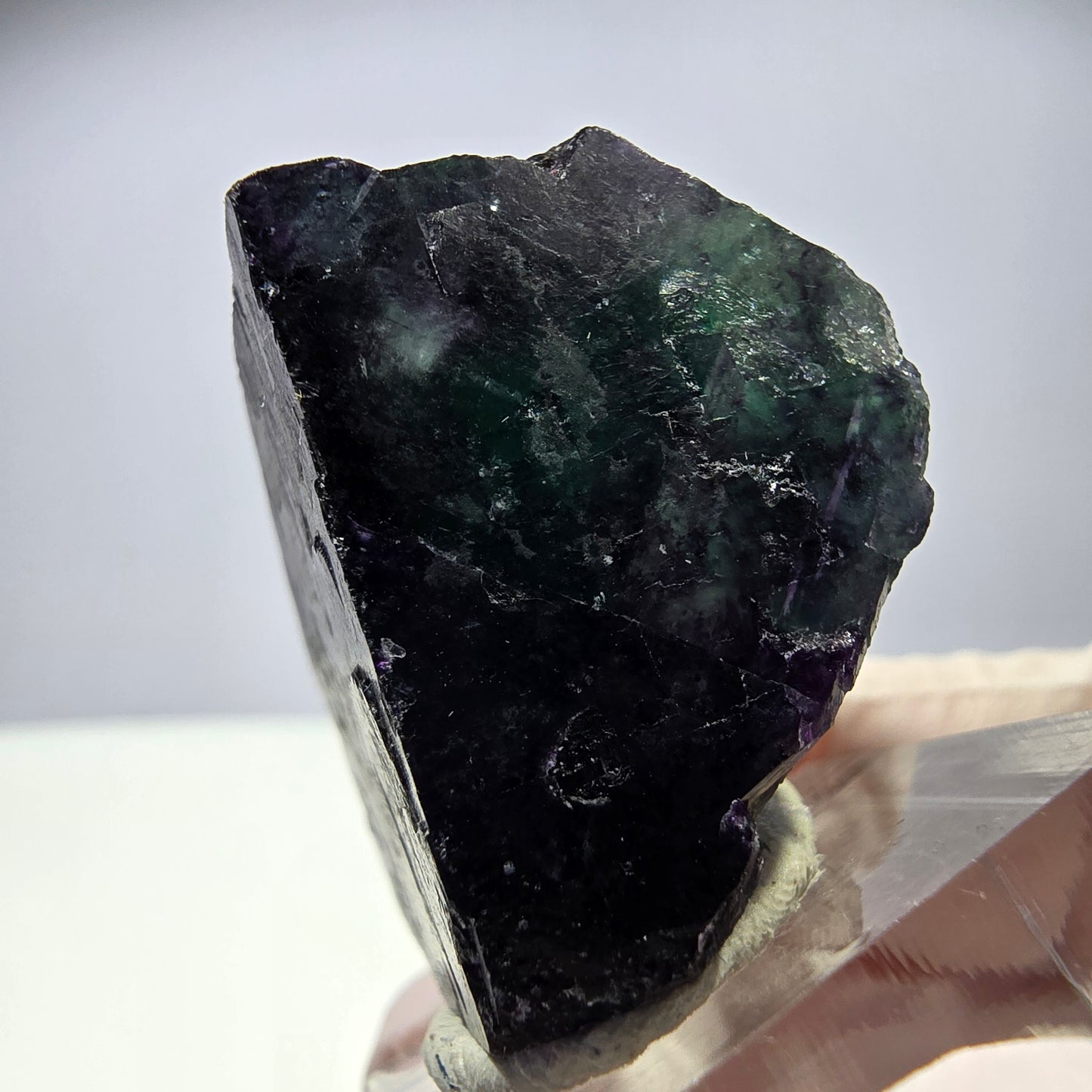 Rare cube de fluorite fantôme parqueté vert violet Okorusu Namibie 31*30*25mm