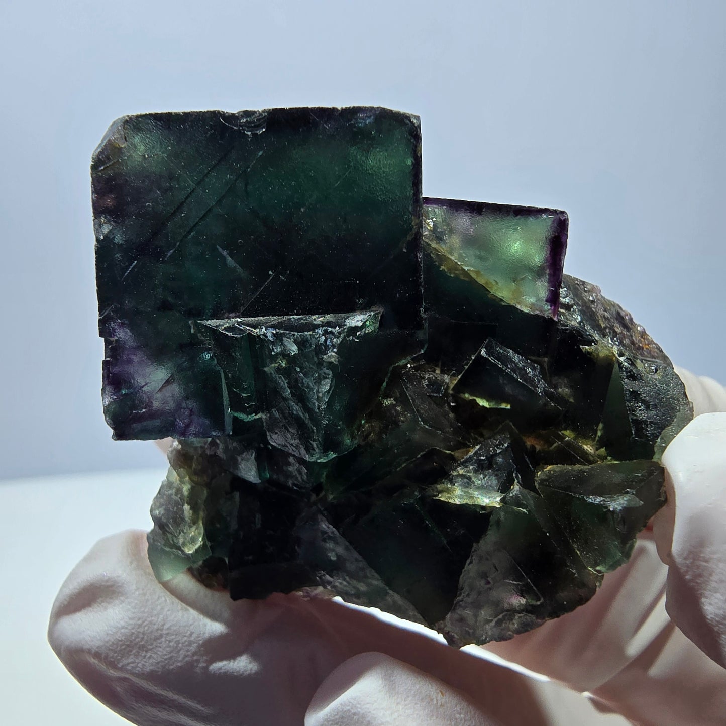 Phantom Fluorit Würfel Stufe, parkettiert, zonal Okorusu, Namibia 45*40*30mm