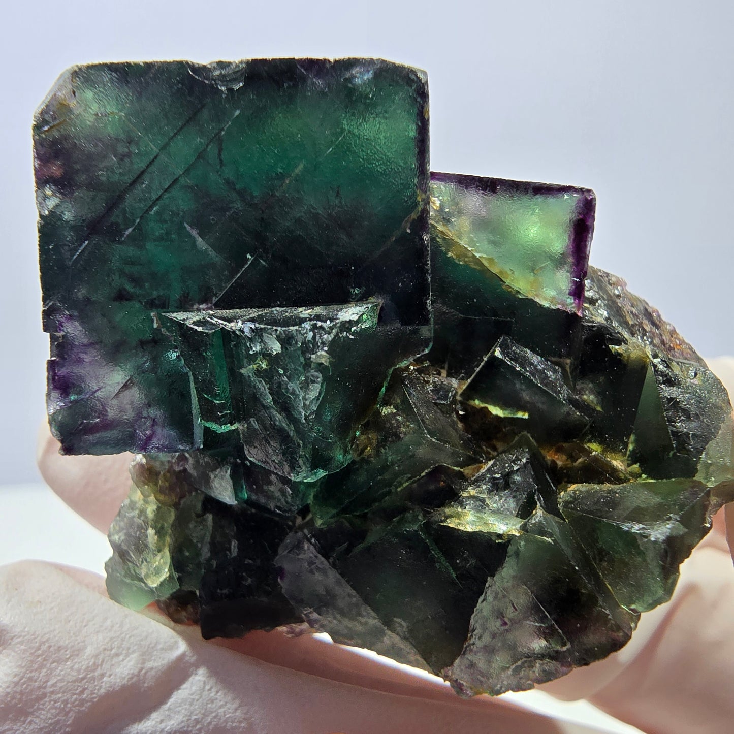 Phantom Fluorit Würfel Stufe, parkettiert, zonal Okorusu, Namibia 45*40*30mm