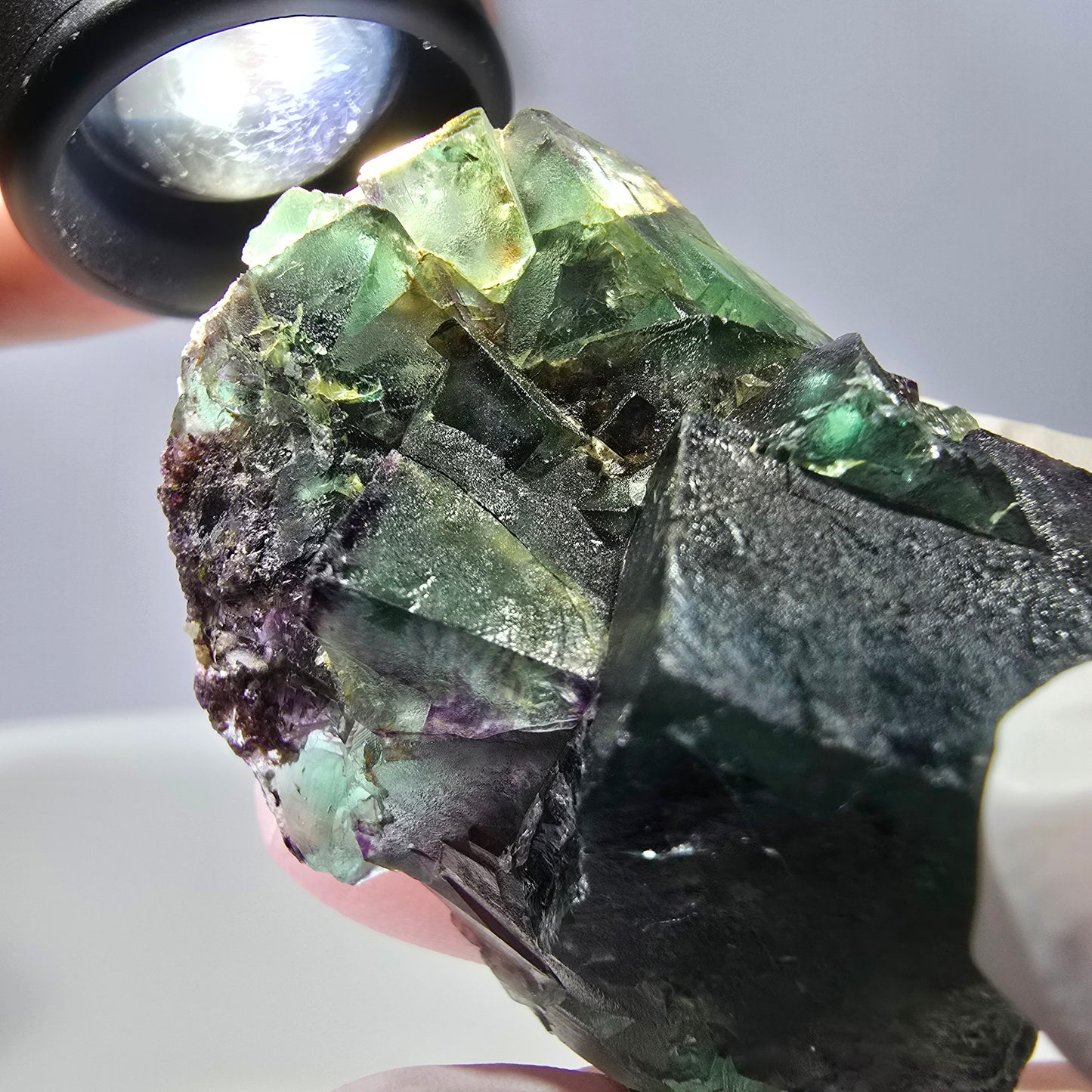 Phantom Fluorit Würfel Stufe, parkettiert, zonal Okorusu, Namibia 45*40*30mm