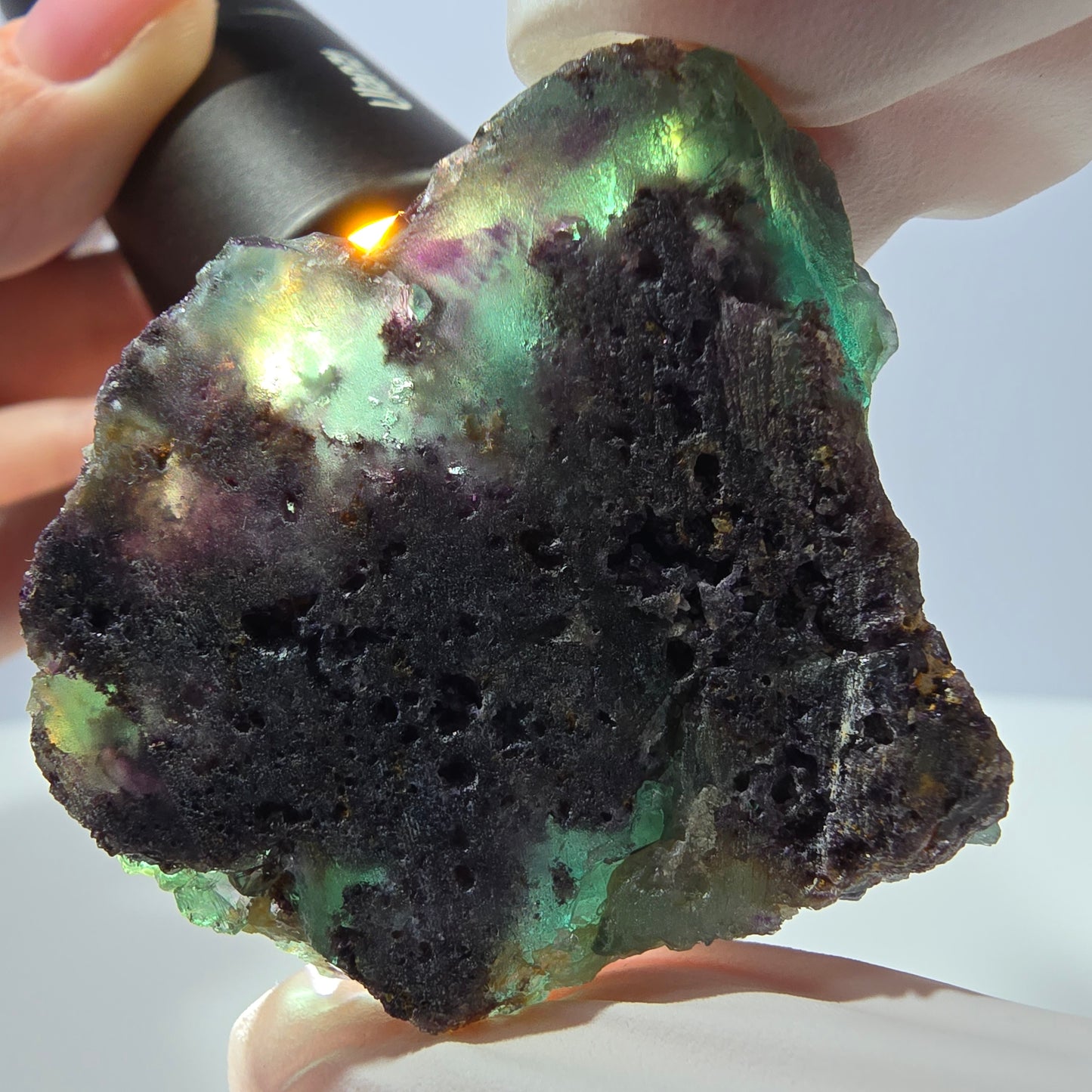 Phantom Fluorit Würfel Stufe, parkettiert, zonal Okorusu, Namibia 45*40*30mm