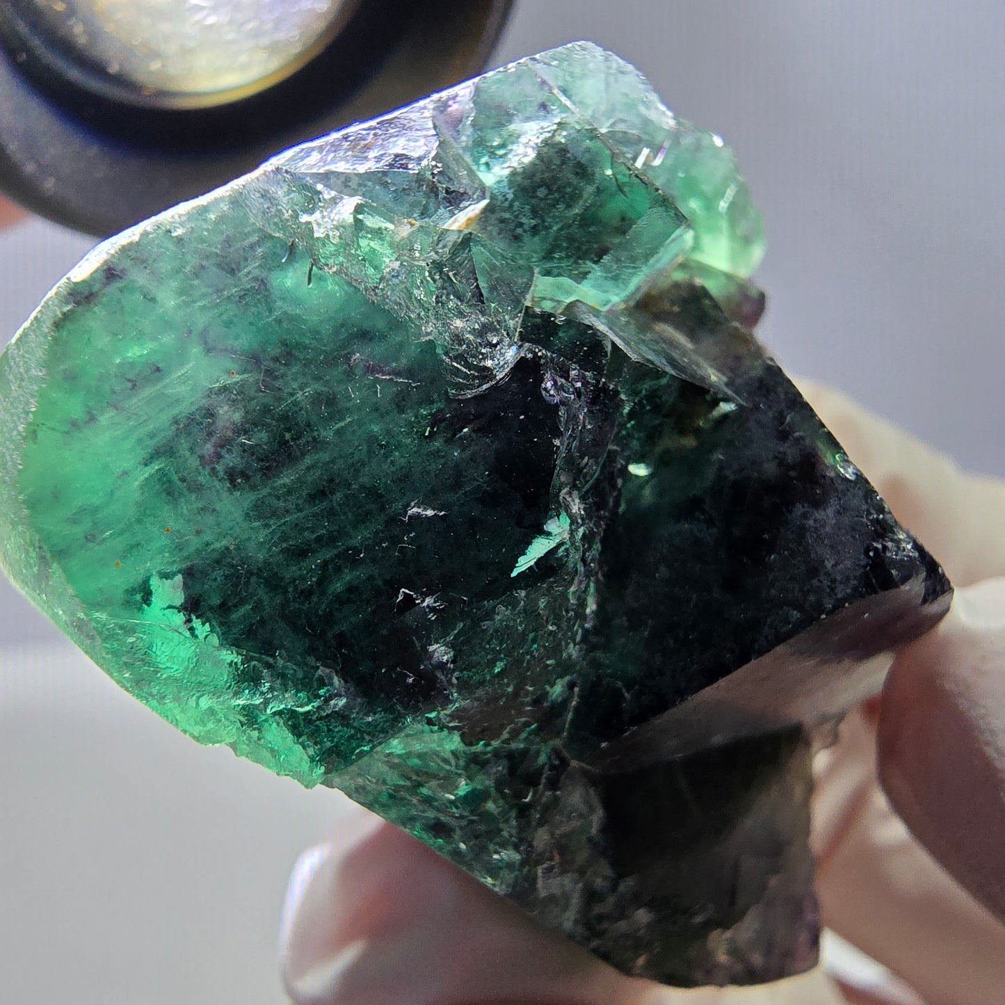 Spécimen de cube de fluorite fantôme parqueté vert violet Okorusu, Namibie 46*37*25 mm