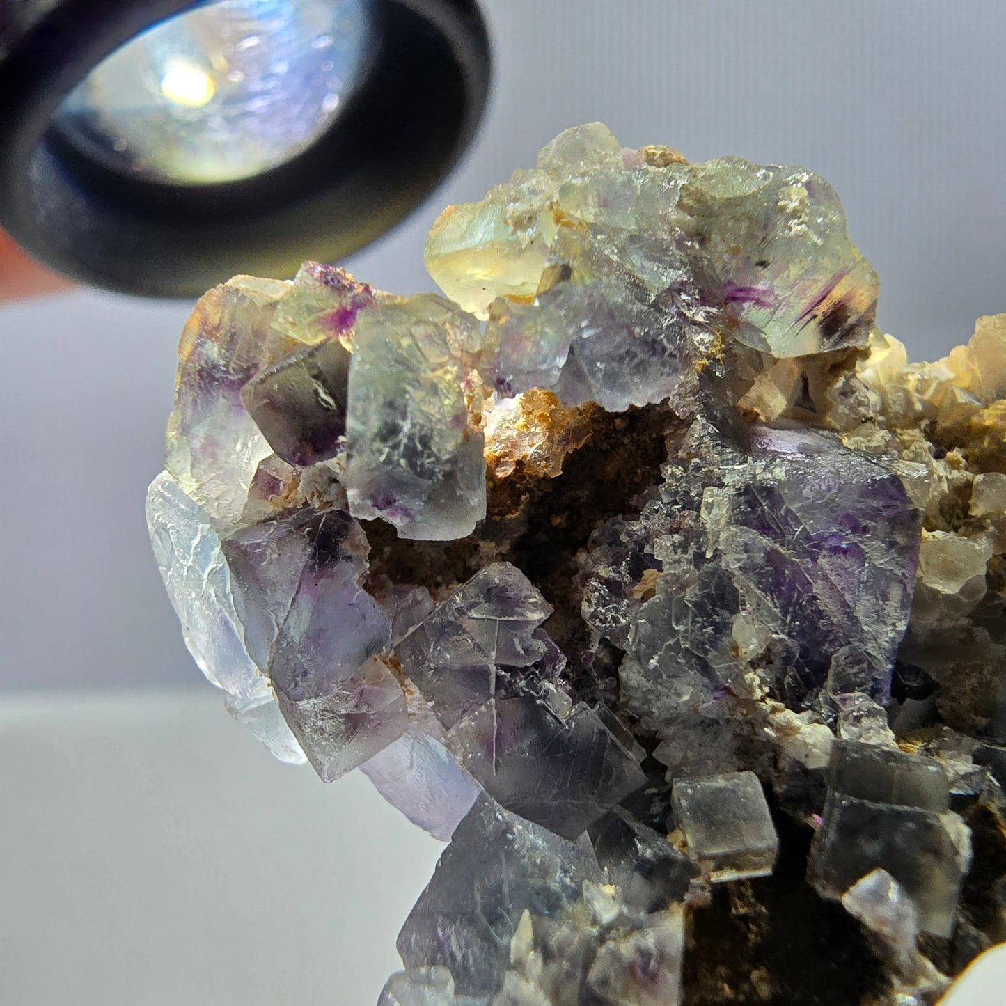 Cube de fluorite fantôme, spécimen de quartz vert violet, Okorusu, Namibie, 43 x 32 x 20 mm
