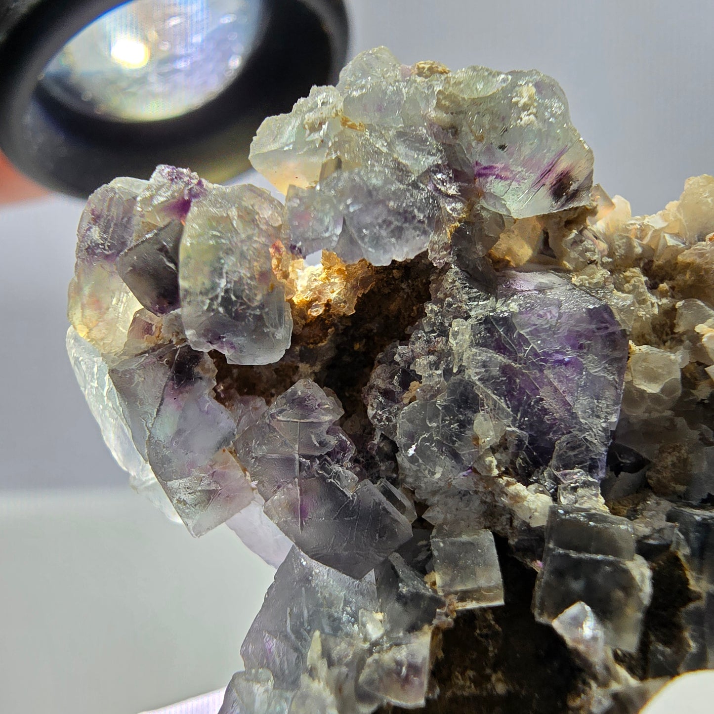 Cube de fluorite fantôme, spécimen de quartz vert violet, Okorusu, Namibie, 43 x 32 x 20 mm