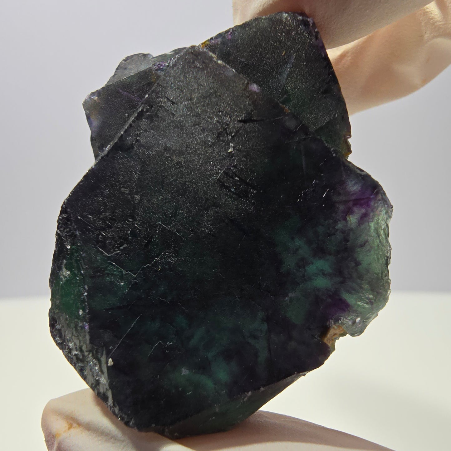 Spécimen de cube de fluorite fantôme parqueté vert violet Okorusu, Namibie 51*41*28 mm