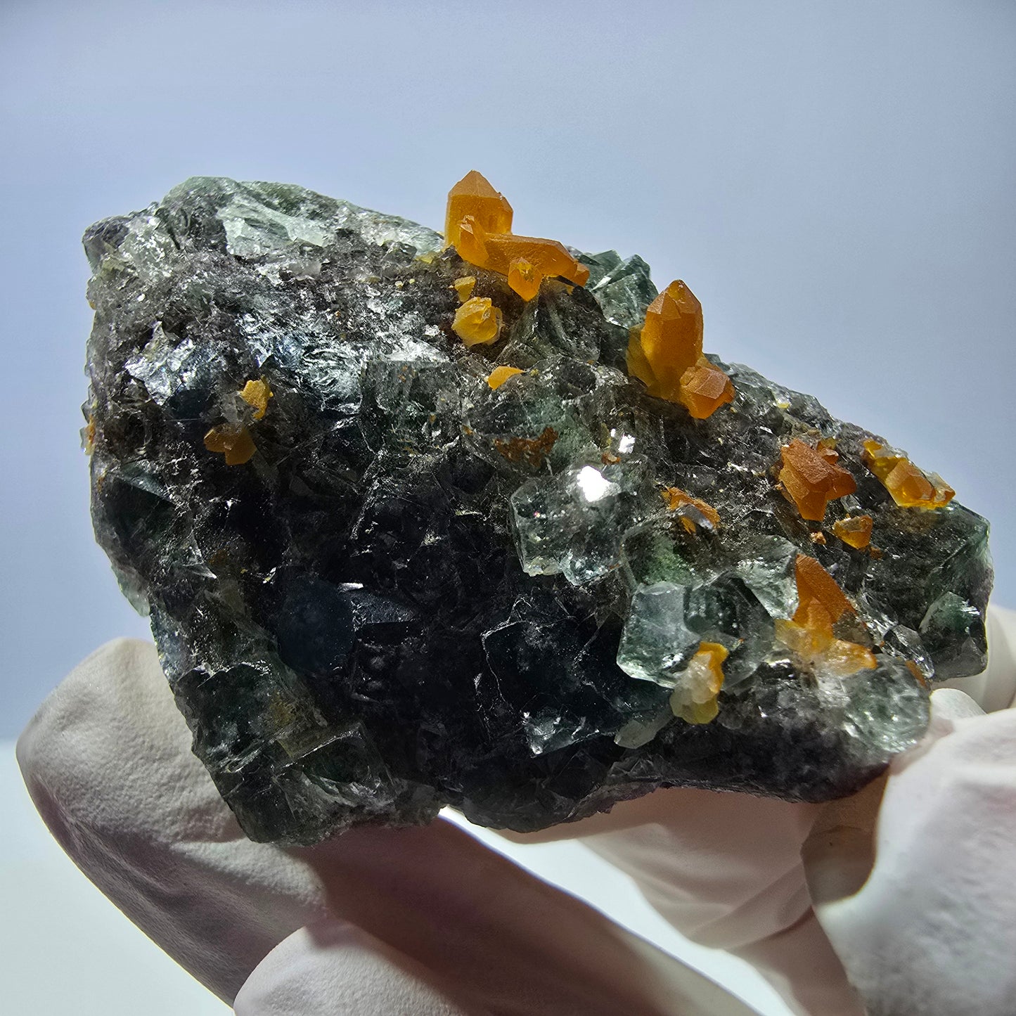 Cube de fluorite fantôme, spécimen de quartz ferreux rouge, Okorusu, Namibie, 58 x 38 x 19 mm