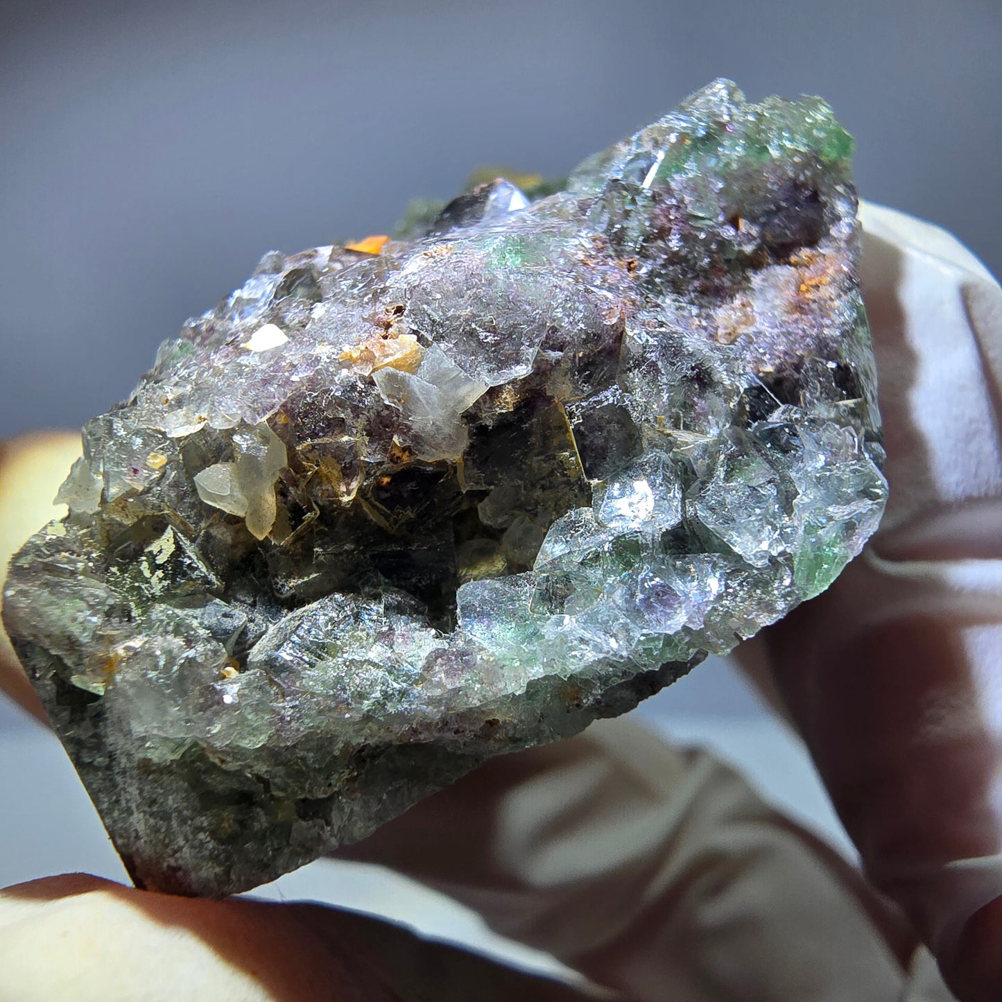 Cube de fluorite fantôme, spécimen de quartz ferreux rouge, Okorusu, Namibie, 58 x 38 x 19 mm
