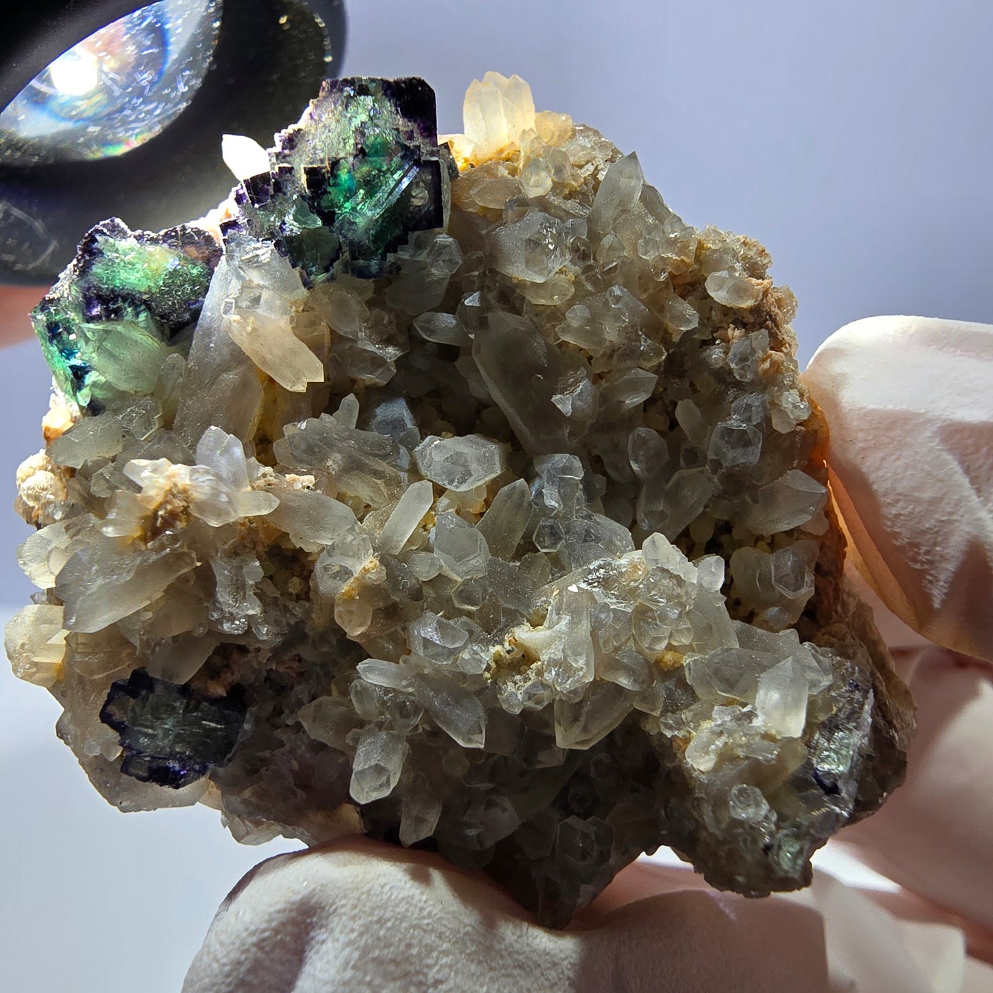 Cubes de fluorite fantôme transparente, spécimen de quartz, Okorusu zonal, Namibie, 48 x 39 x 17 mm