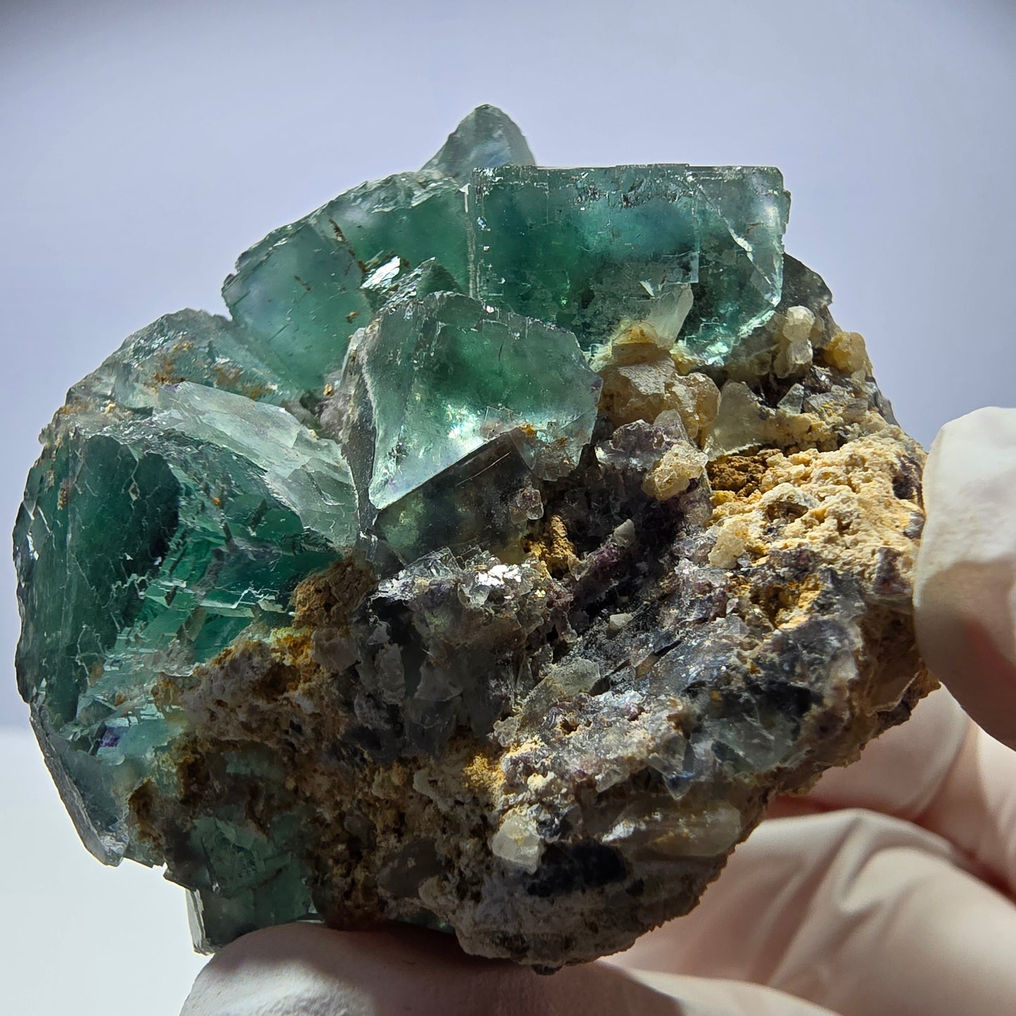 Spécimen de cube de fluorite fantôme transparente, vert parqueté, Okorusu, Namibie, 50 x 41 x 40 mm