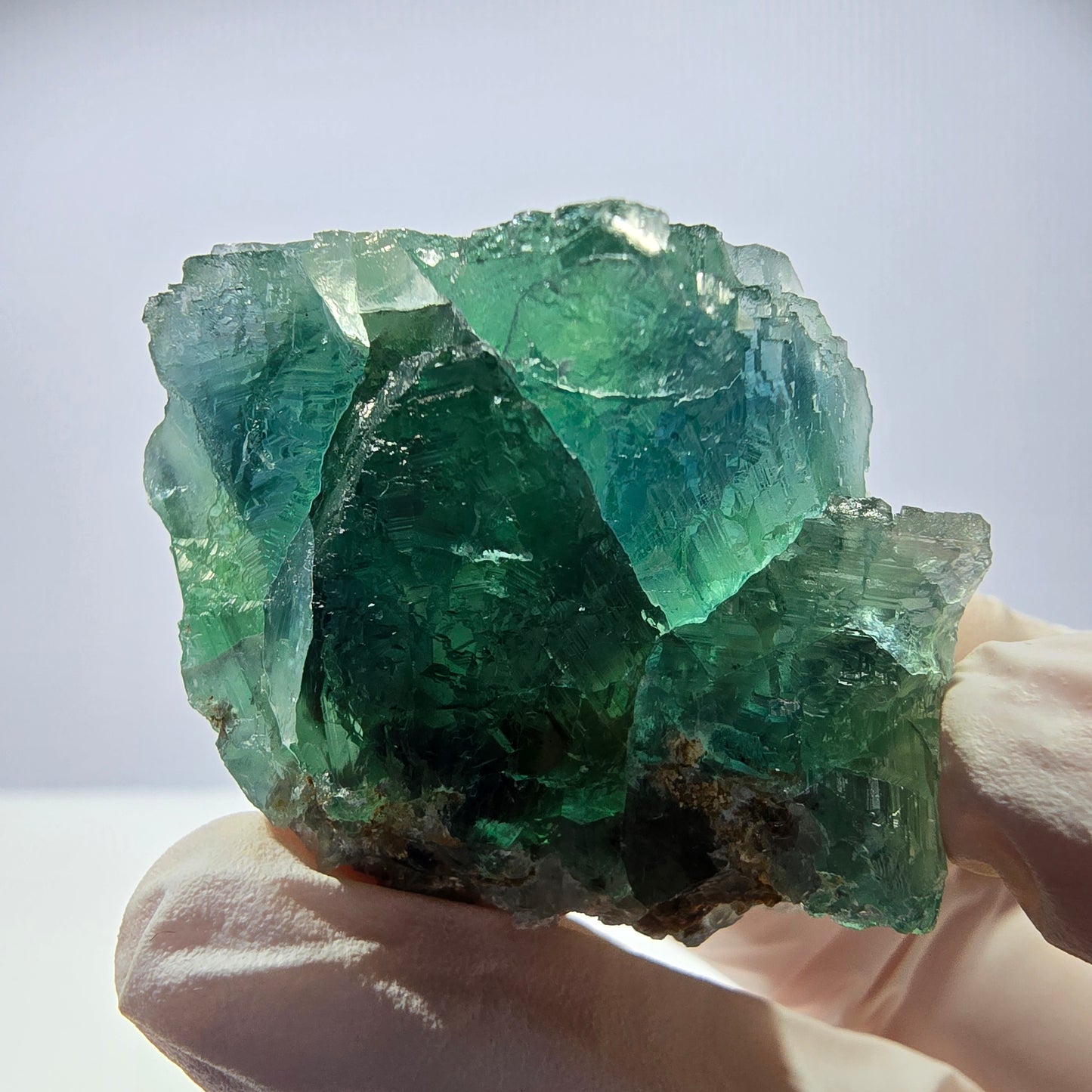 Rare cube de fluorite fantôme, spécimen de quartz vert Okorusu, Namibie, 44 x 40 x 29 mm